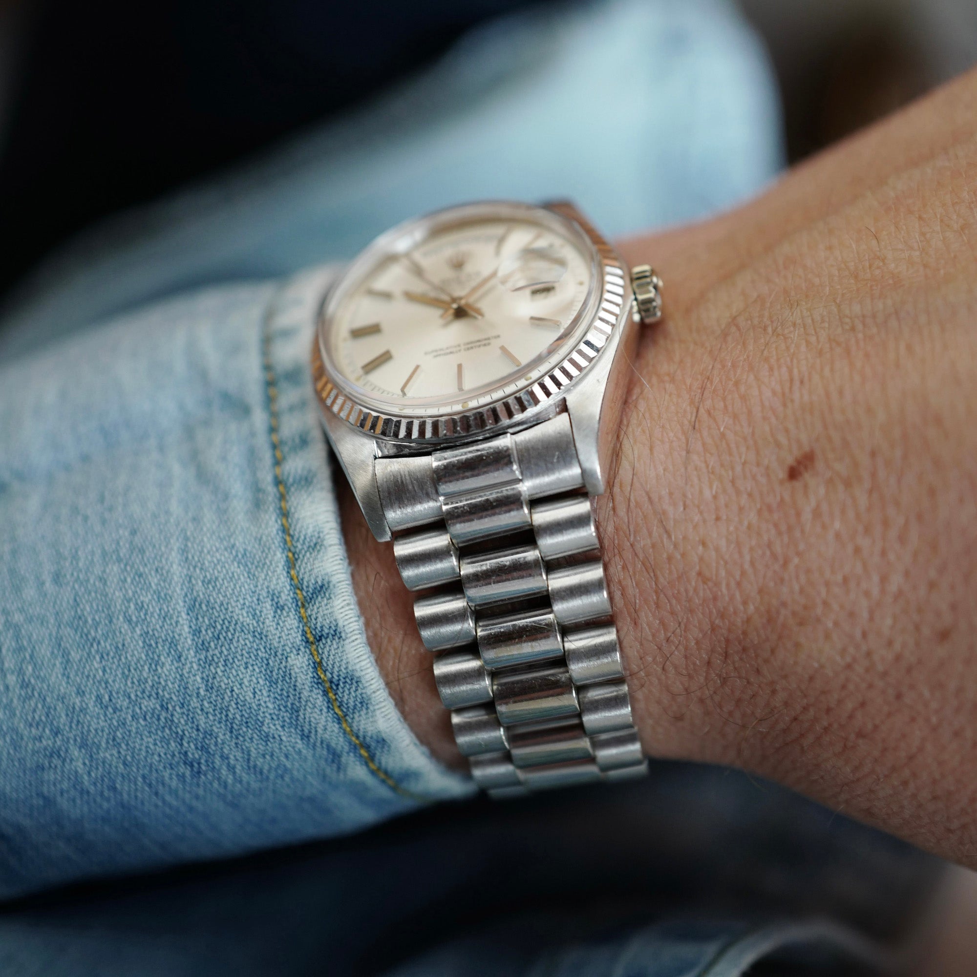 Rolex White Gold Day Date Ref. 1803 with Pumpkin Lume