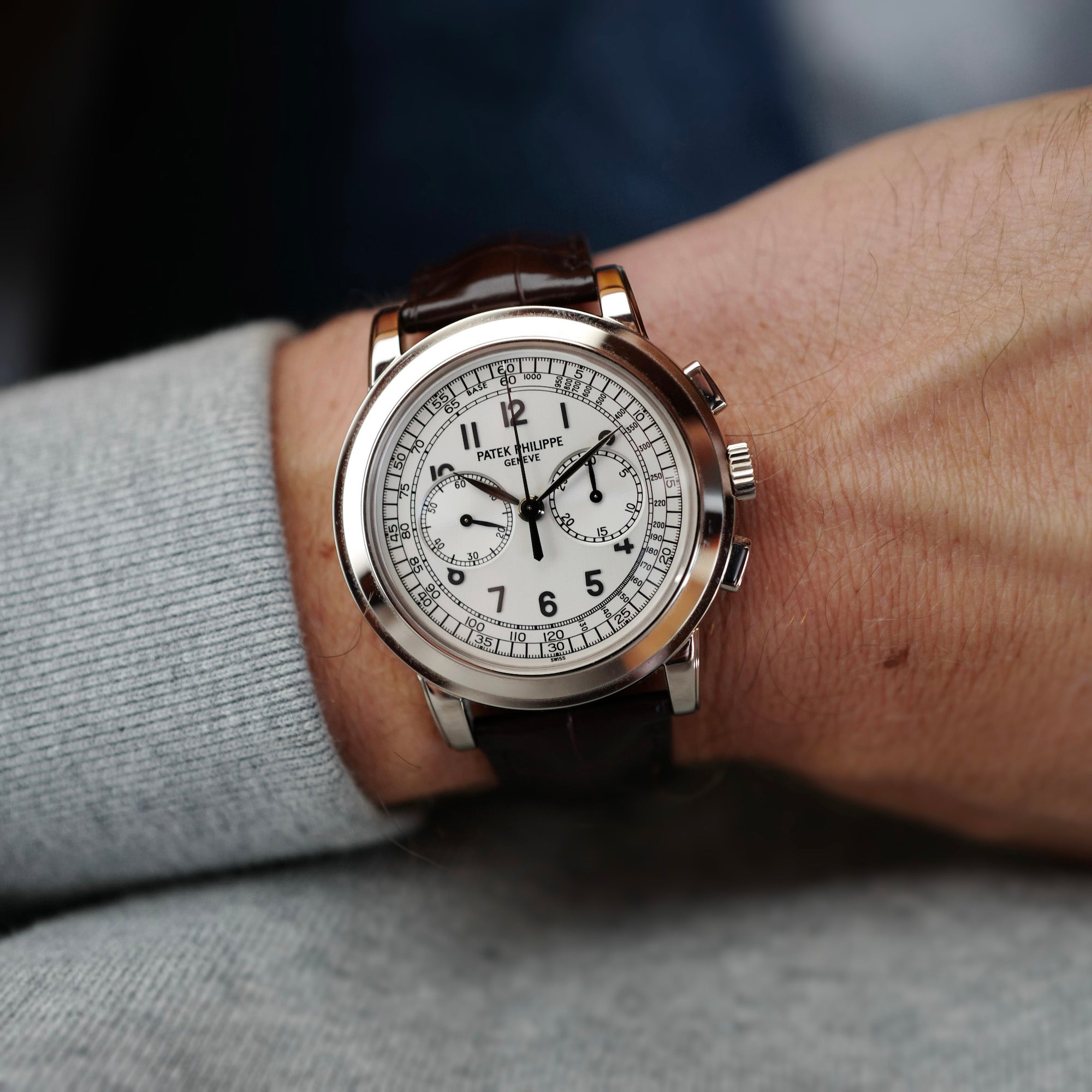 Patek Philippe White Gold Chronograph Watch Ref. 5070 (New Arrival)