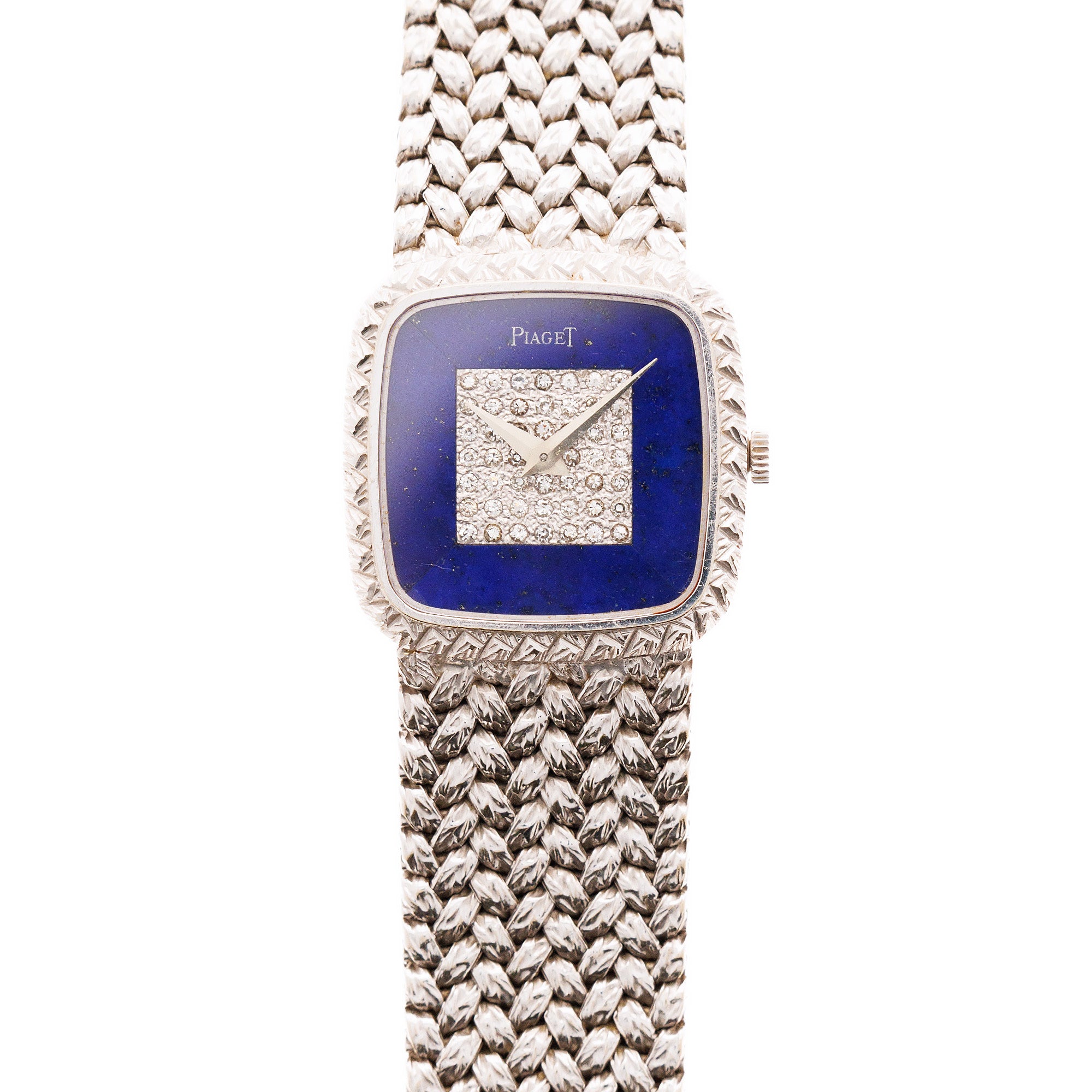 Piaget - Piaget White Gold Lapis Square Watch Ref. 9902 with Original Box and Papers - The Keystone Watches