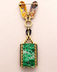 Gruen Art Deco Yellow Gold & Jade Lapel Watch (Objet)