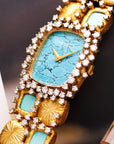 IWC Yellow Gold Turquoise & Diamond Watch