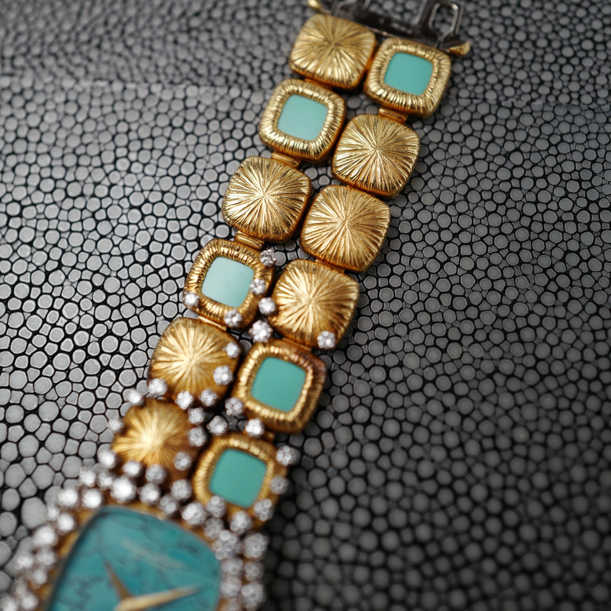 IWC Yellow Gold Turquoise &amp; Diamond Watch