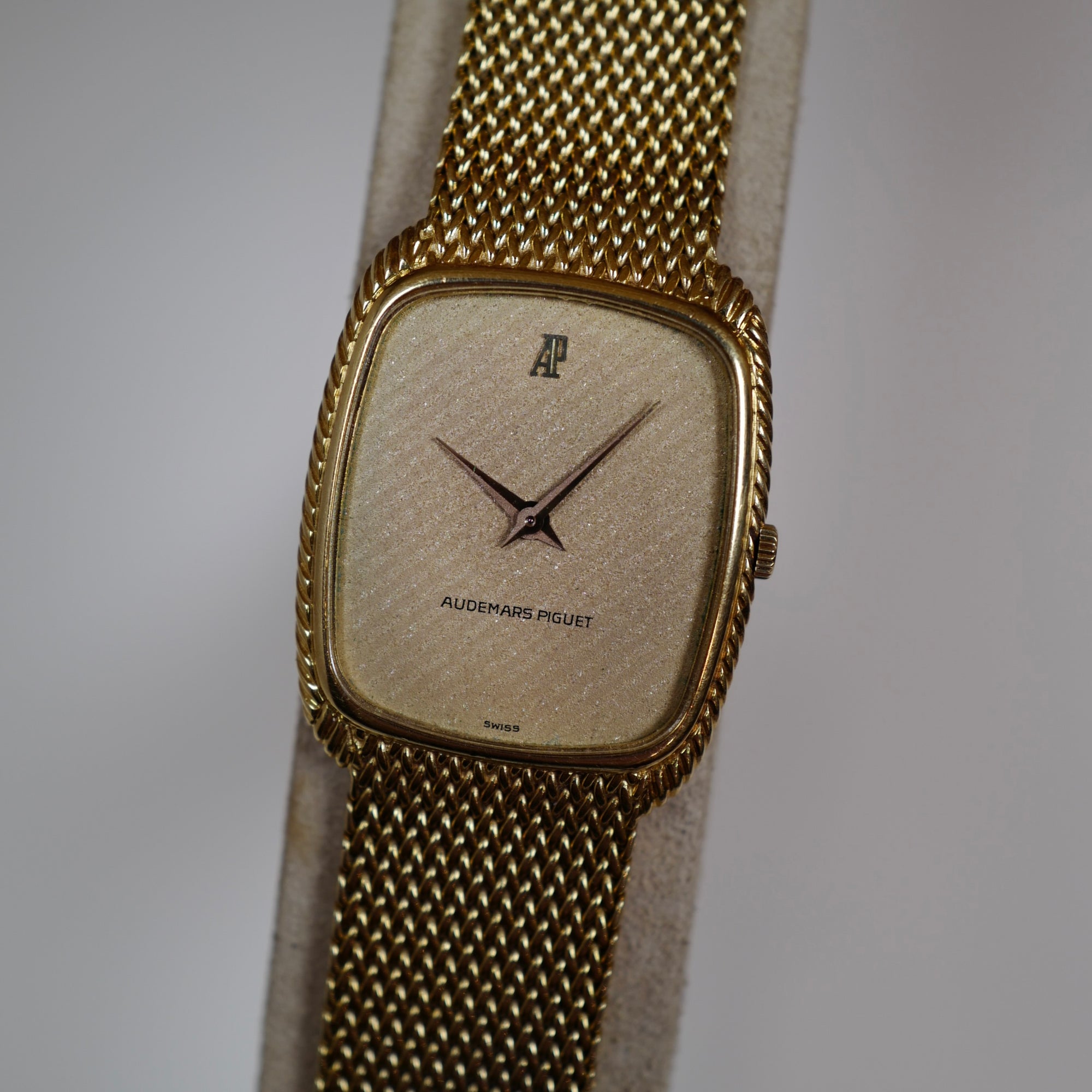 Audemars Piguet - Audemars Piguet Yellow Gold Bracelet Watch with Rare Striped Dial - The Keystone Watches