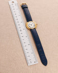 Cartier Vendome 78090 18k YG Excellent Condition with Very Minor Wear Unisex 18k YG White with Roman Numerals 33 mm Manual Blue Watch Only