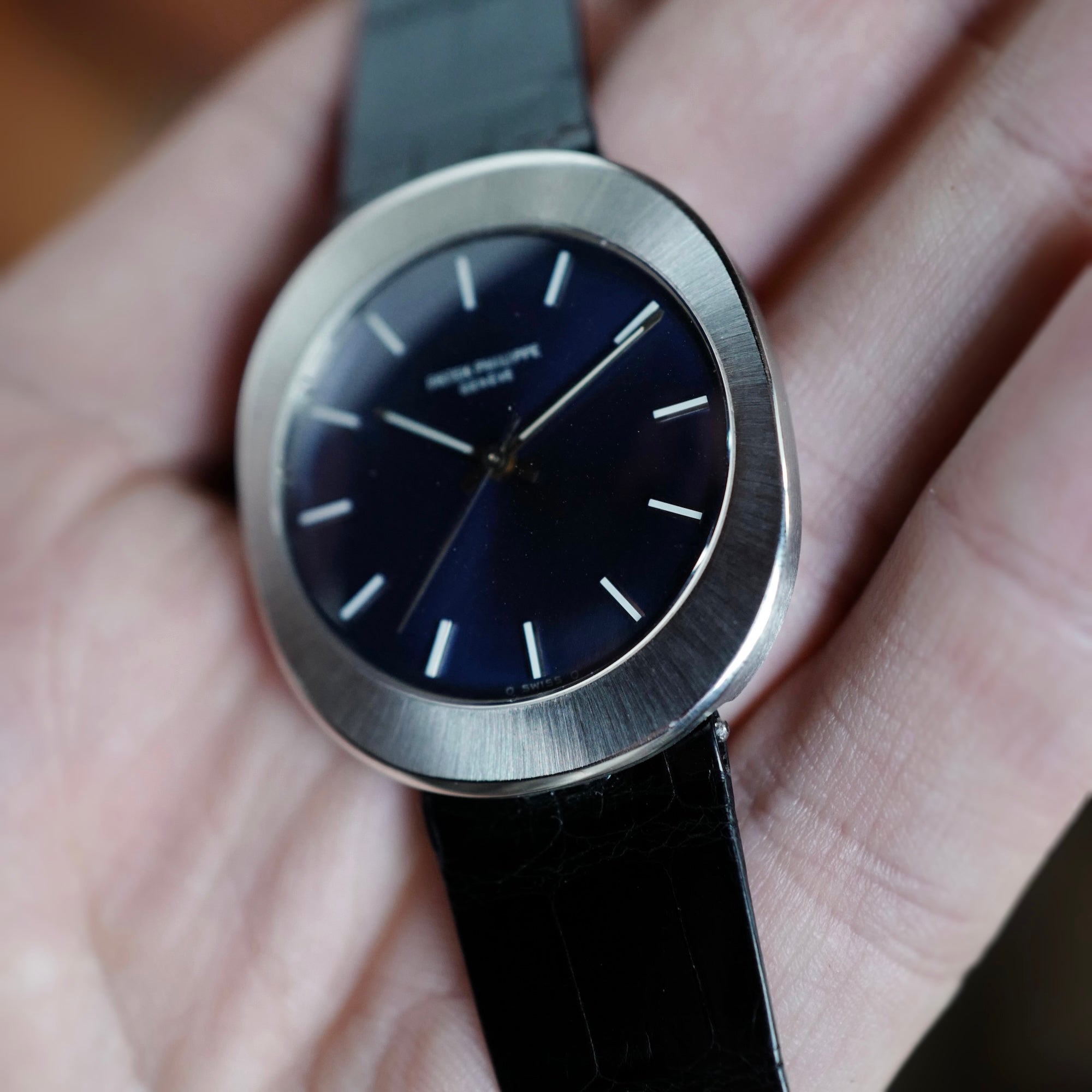 Patek Steel UFO Automatic Backwind Watch Ref. 3580 with Blue Dial (New Arrival)