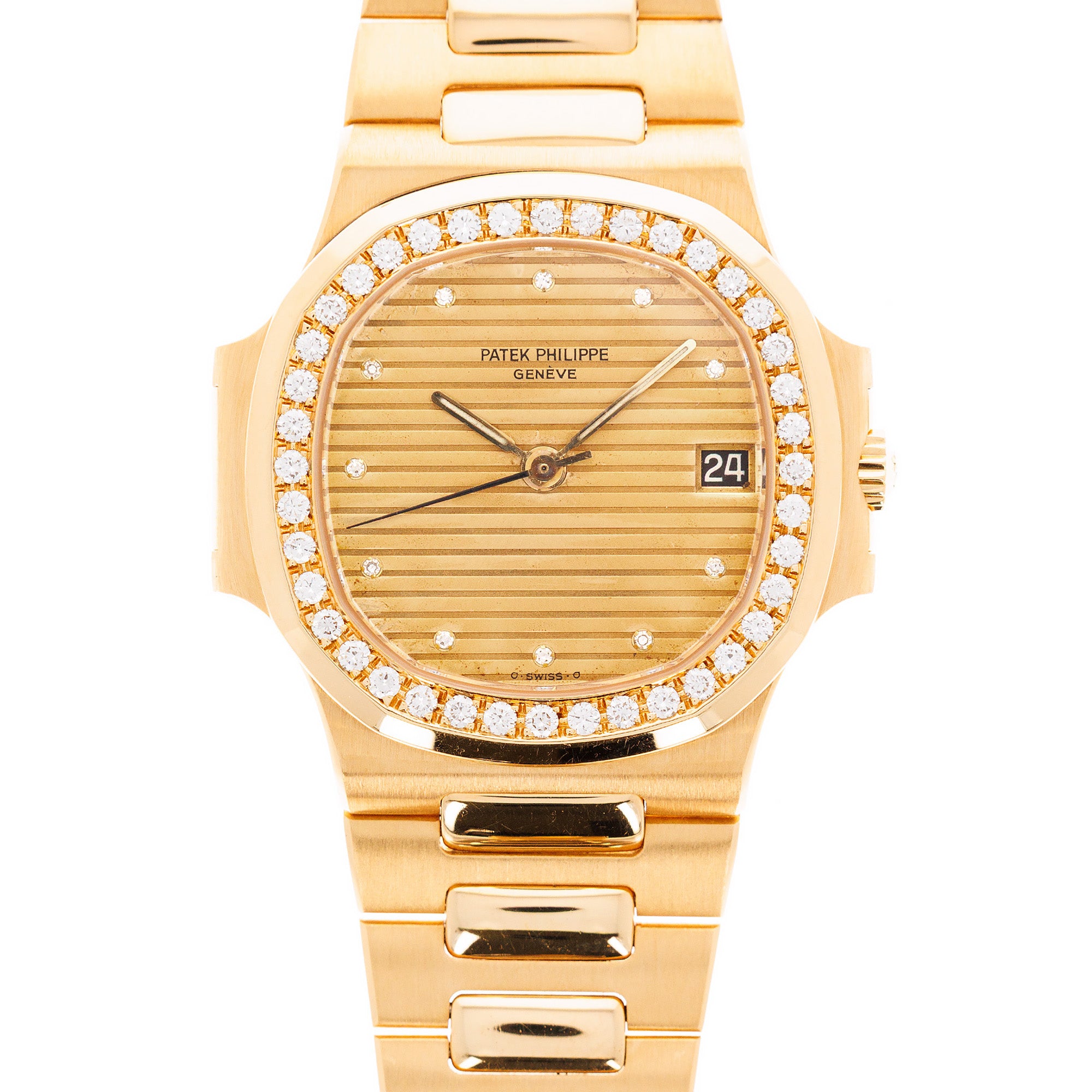 Patek Philippe - Patek Philippe Yellow Gold Nautilus Ref. 3800 with Original Diamond Bezel - The Keystone Watches