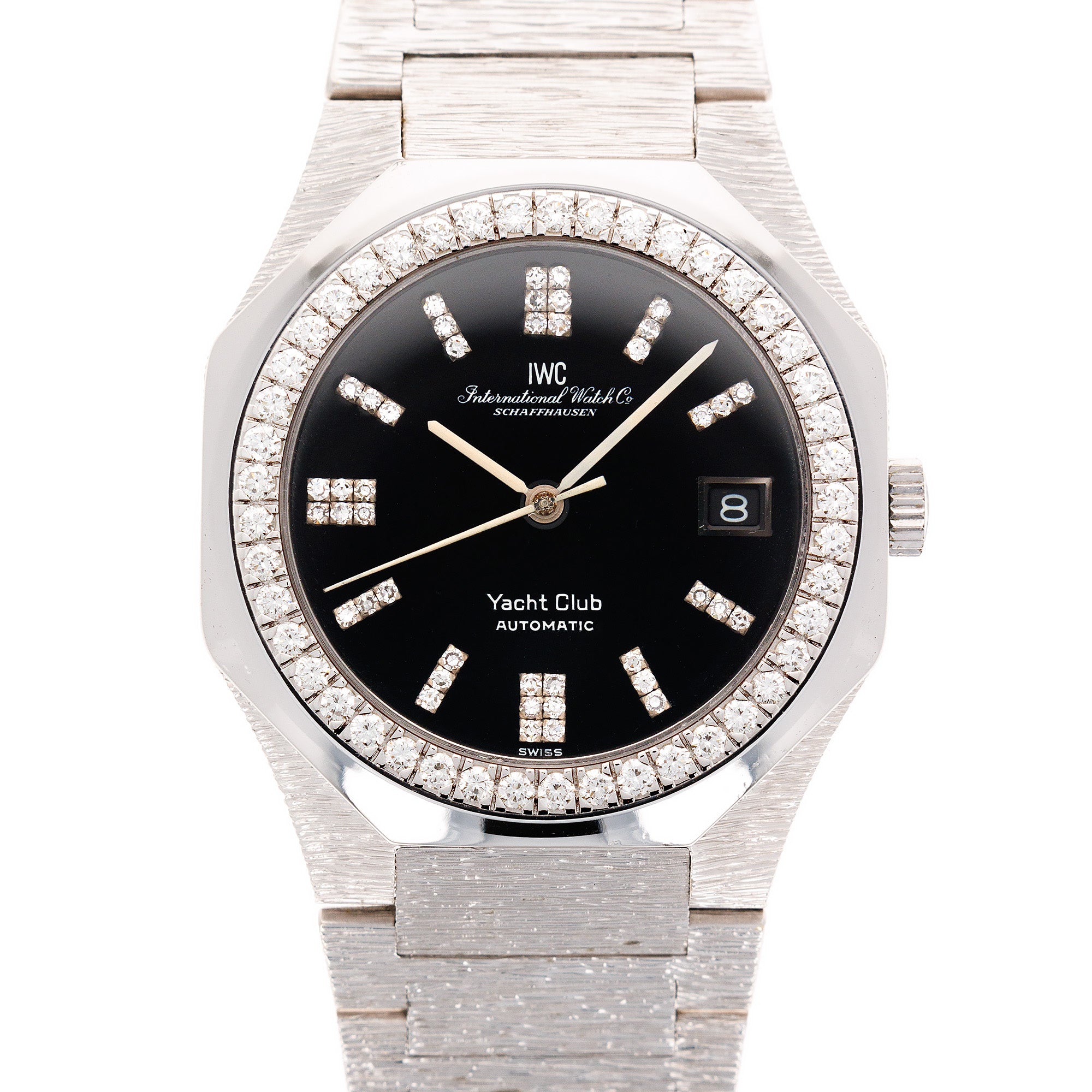 IWC - IWC White Gold Yacht Club Onyx & Diamond Watch (New Arrival) - The Keystone Watches