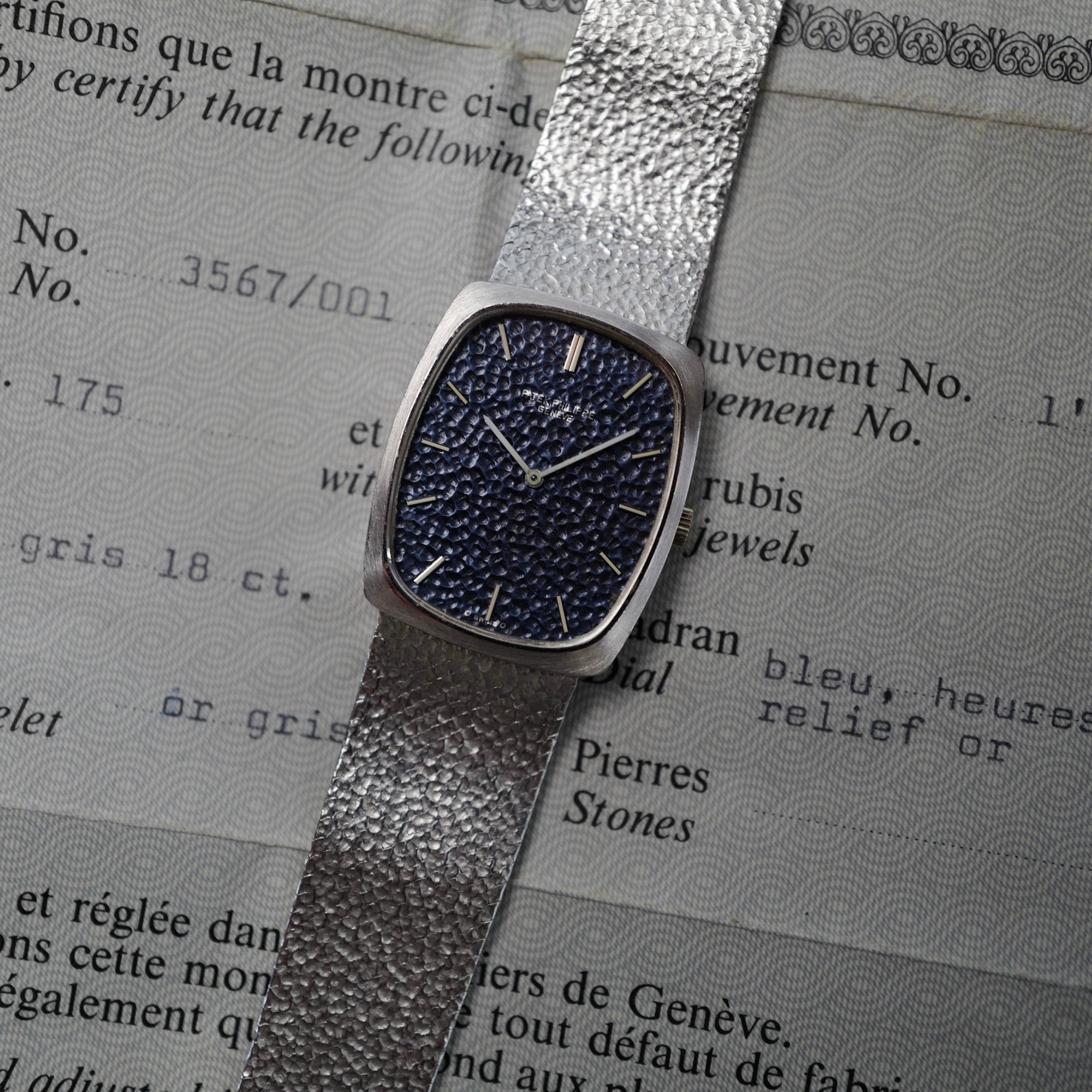 Patek Philippe White Gold Gondolo Ref. 3567 with Original Papers