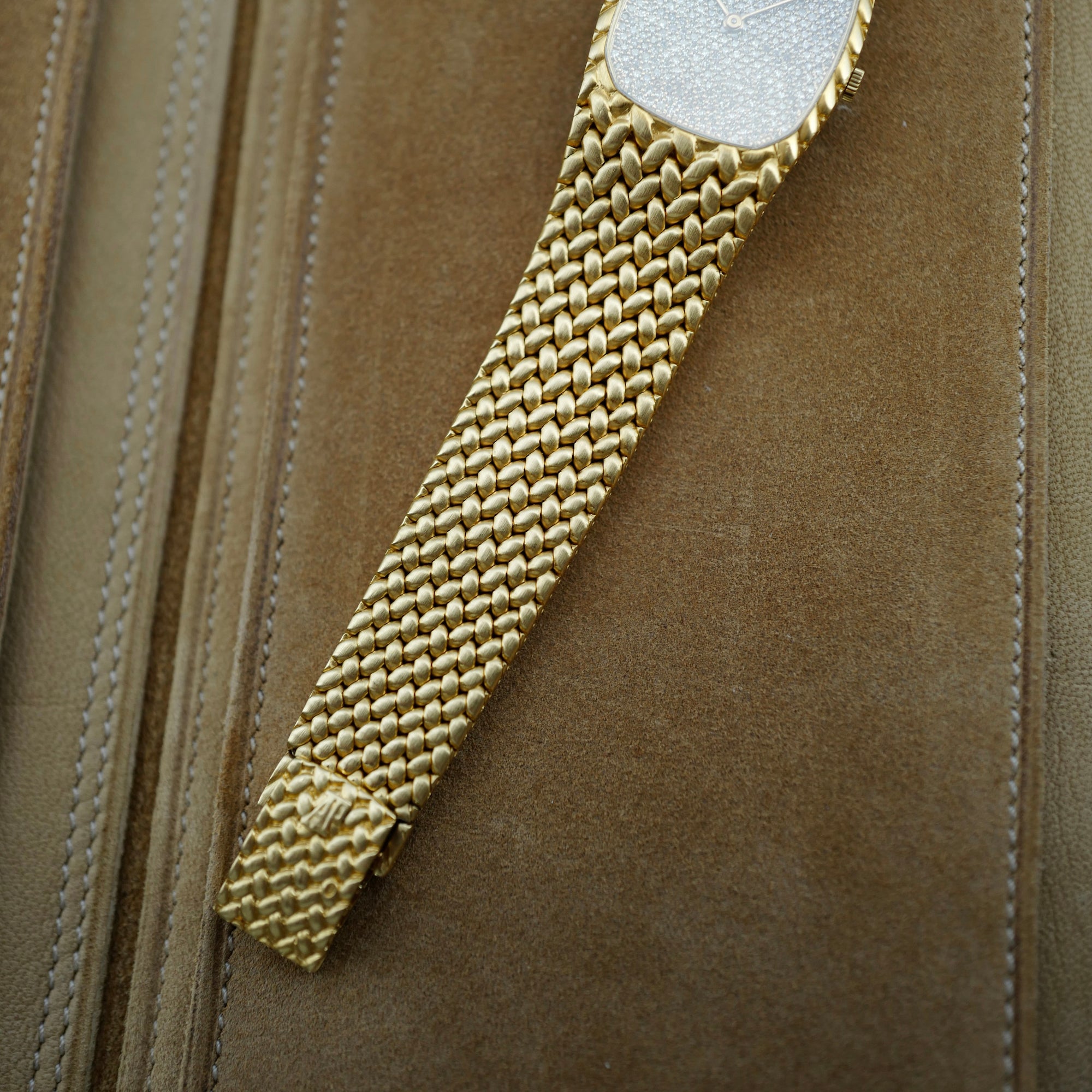 Audemars Piguet Yellow Gold Cobra Watch with Pave Dial