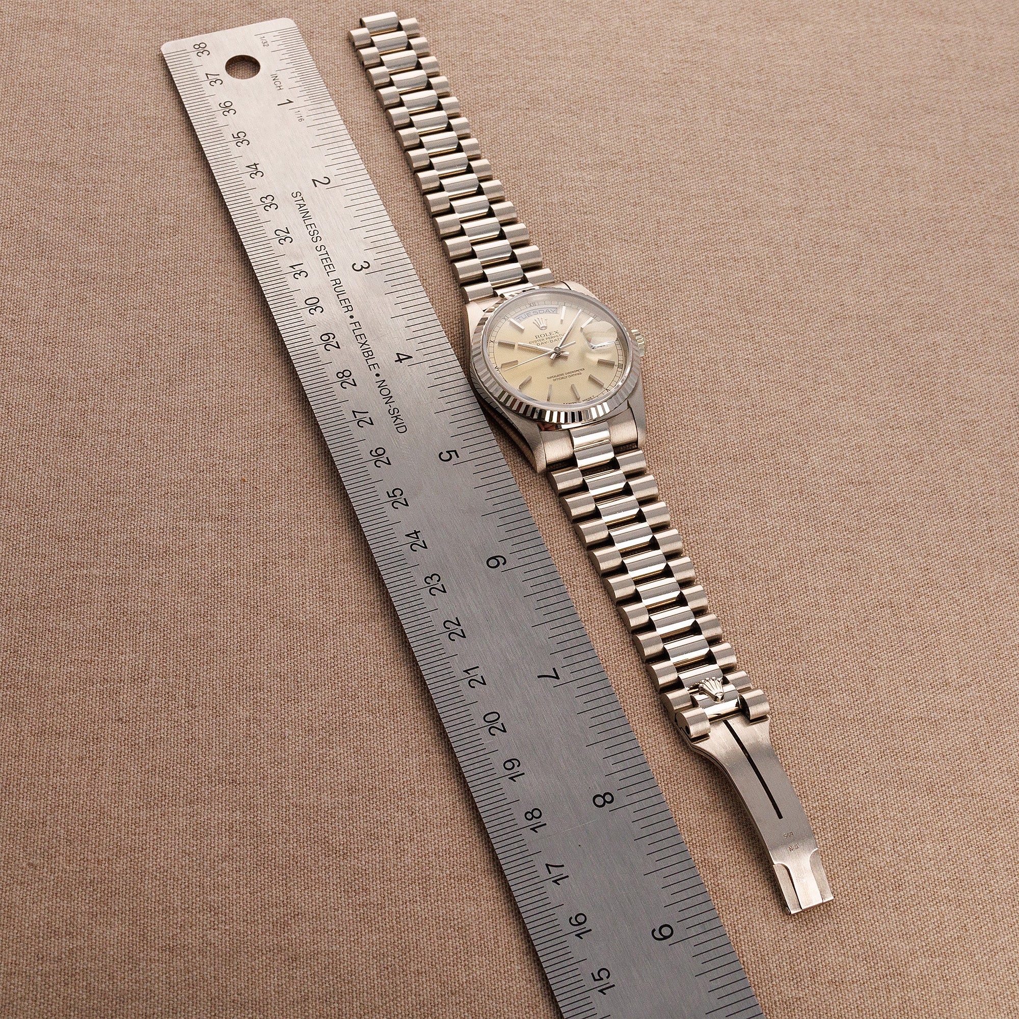 Rolex White Gold Day Date 18239 Lemon Dial