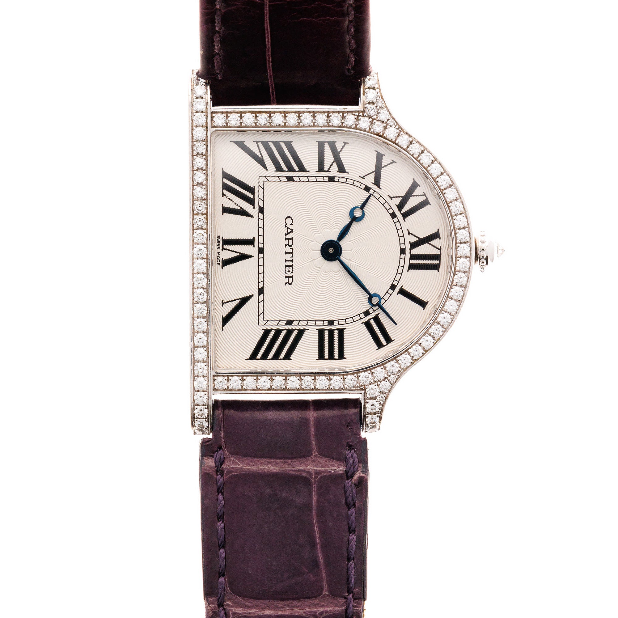 Cartier - Cartier White Gold Cloche Diamond Mecanique Watch Ref. 3398 - The Keystone Watches