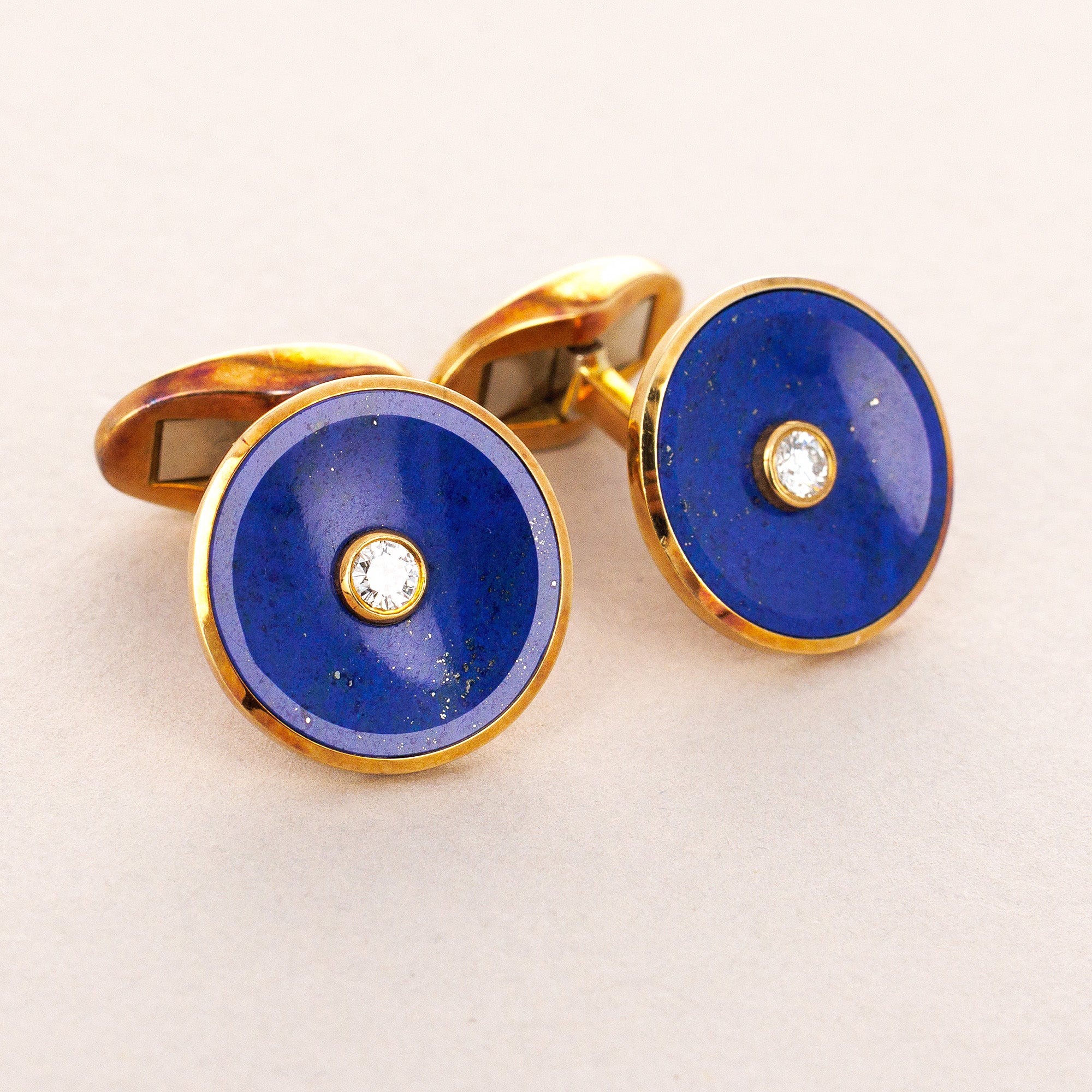 Piaget - Piaget Yellow Gold, Lapis Lazuli and Diamond Cufflinks (Objet) - The Keystone Watches