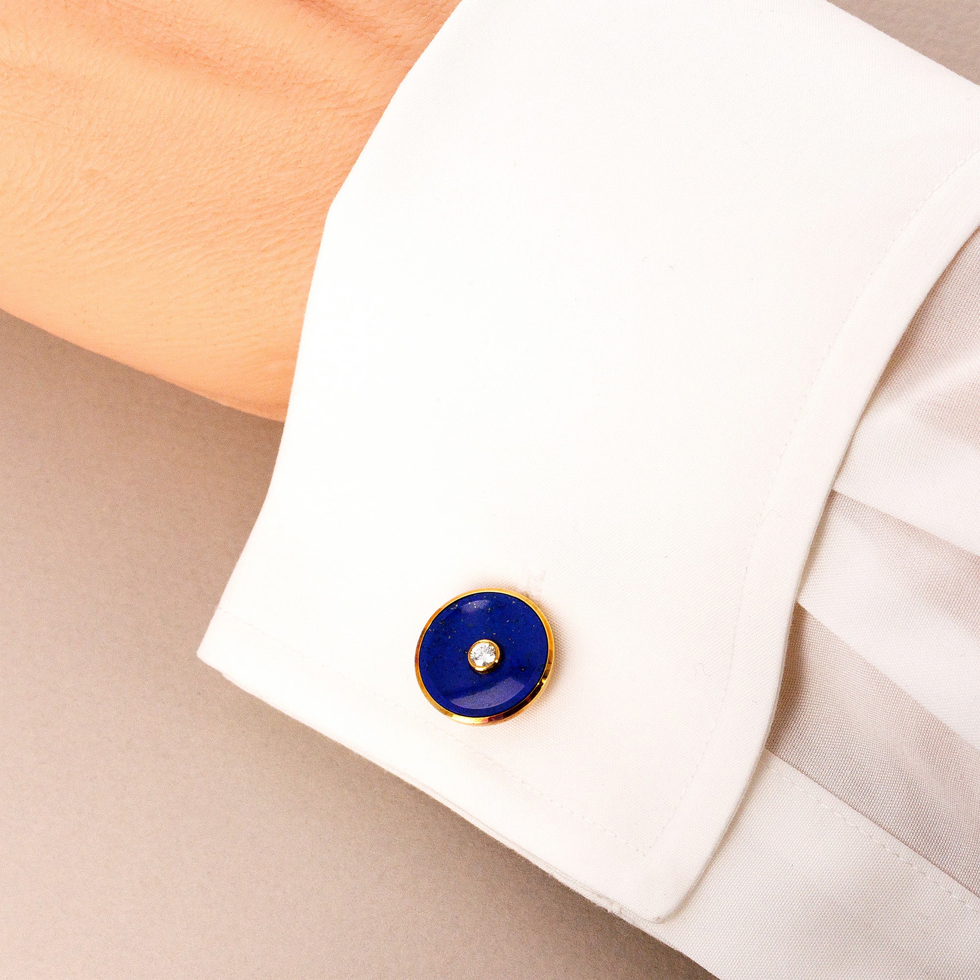 Piaget - Piaget Yellow Gold, Lapis Lazuli and Diamond Cufflinks (Objet) - The Keystone Watches