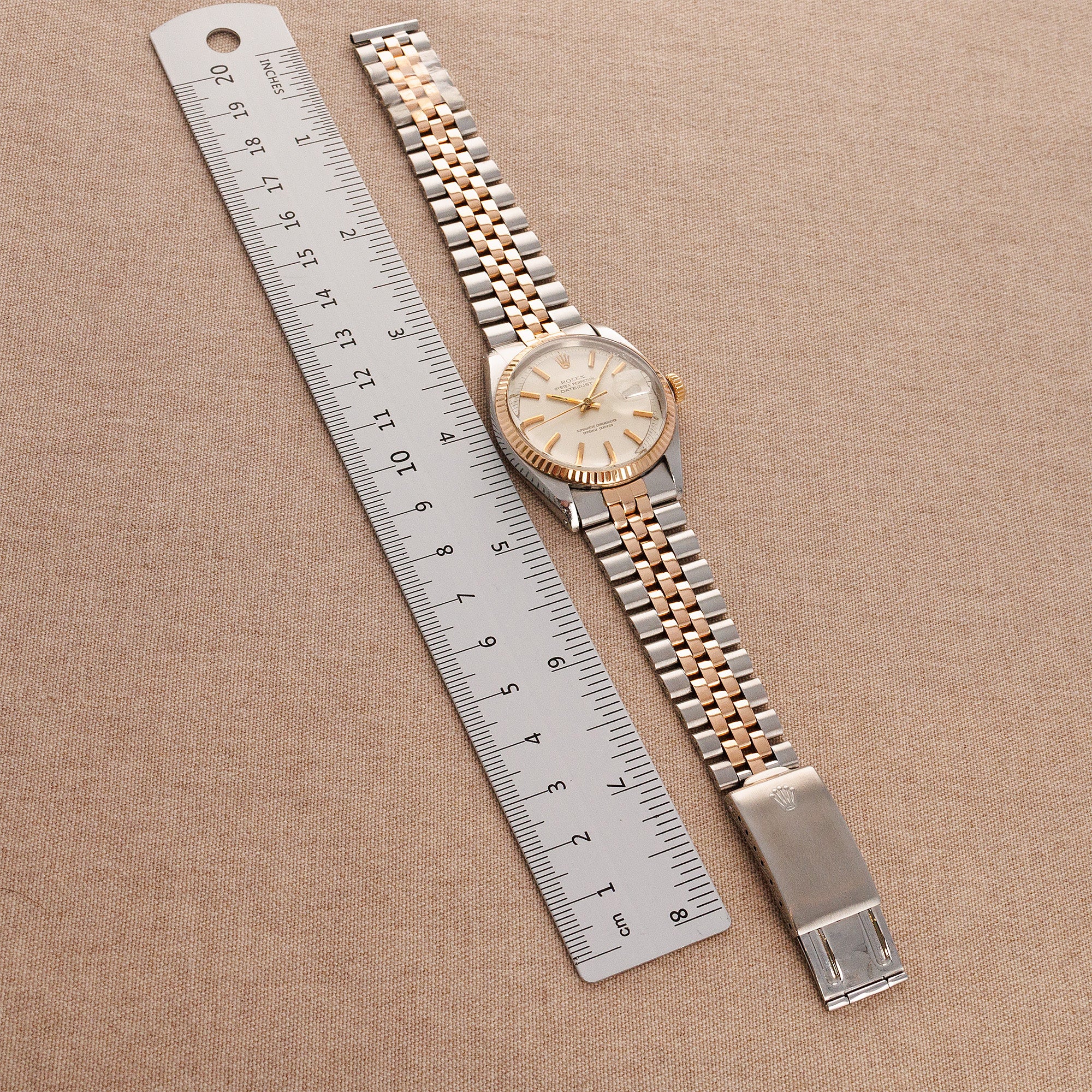 Rolex Rose Gold and Steel Vintage Datejust Ref. 1601 with Original Paper