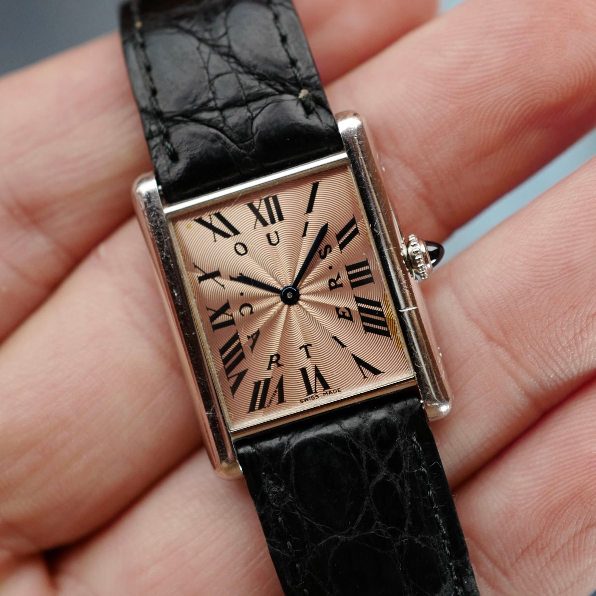 Cartier Platinum Tank Salmon Dial Ref. 16011 (New Arrival)
