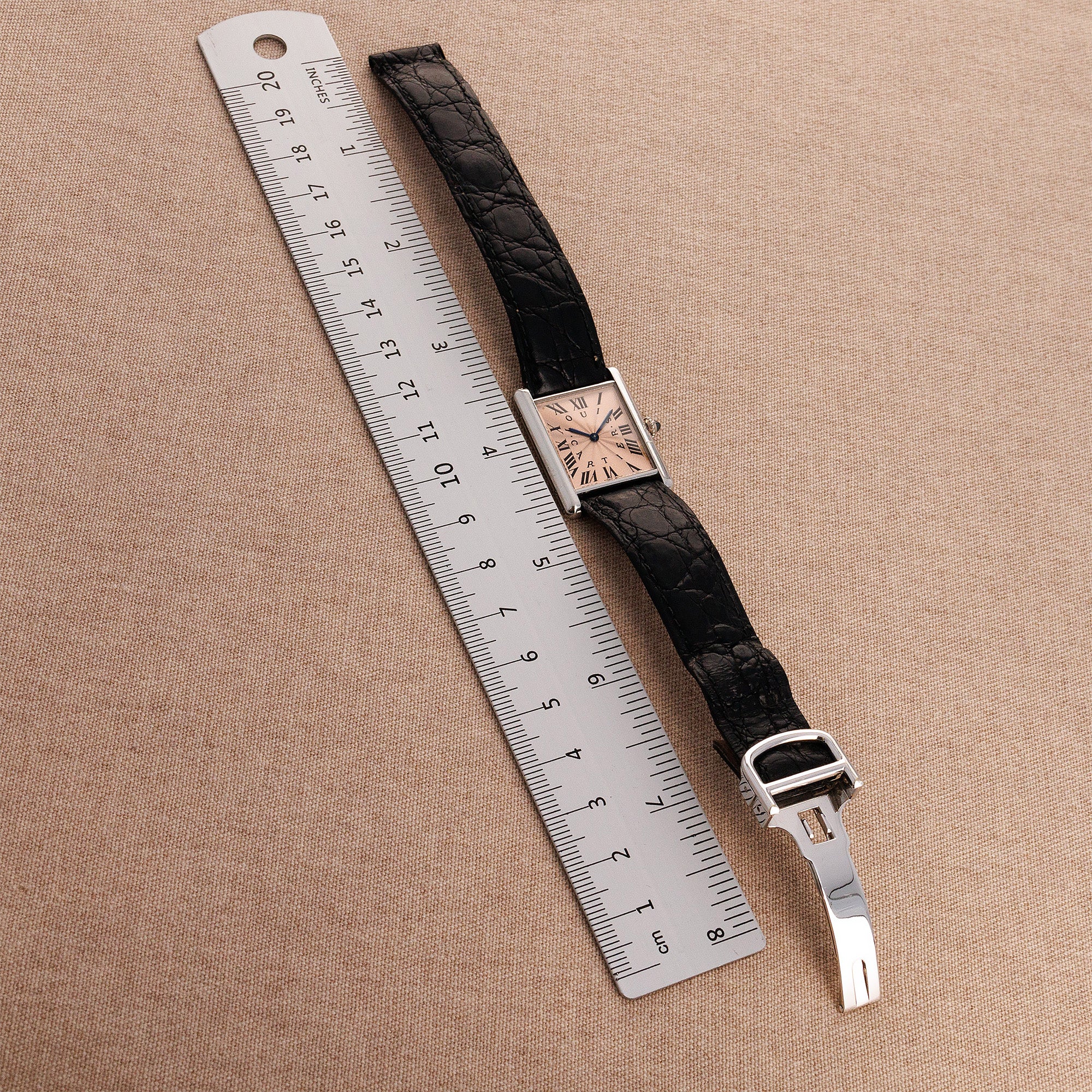 Cartier Platinum Tank Salmon Dial Ref. 16011 (New Arrival)