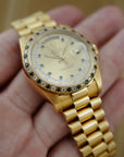 Rolex - Rolex Yellow Gold Day-Date Ref. 18148 with Sapphire and Diamond String Dial and Bezel (New Arrival) - The Keystone Watches