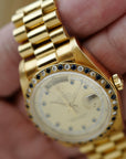 Rolex - Rolex Yellow Gold Day-Date Ref. 18148 with Sapphire and Diamond String Dial and Bezel (New Arrival) - The Keystone Watches