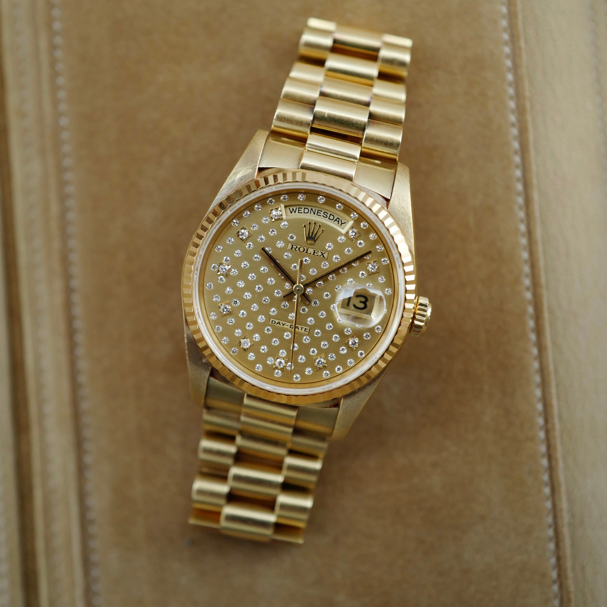 Rolex - Rolex Yellow Gold Day Date Ref. 18238 with Diamond Pleidas Dial - The Keystone Watches