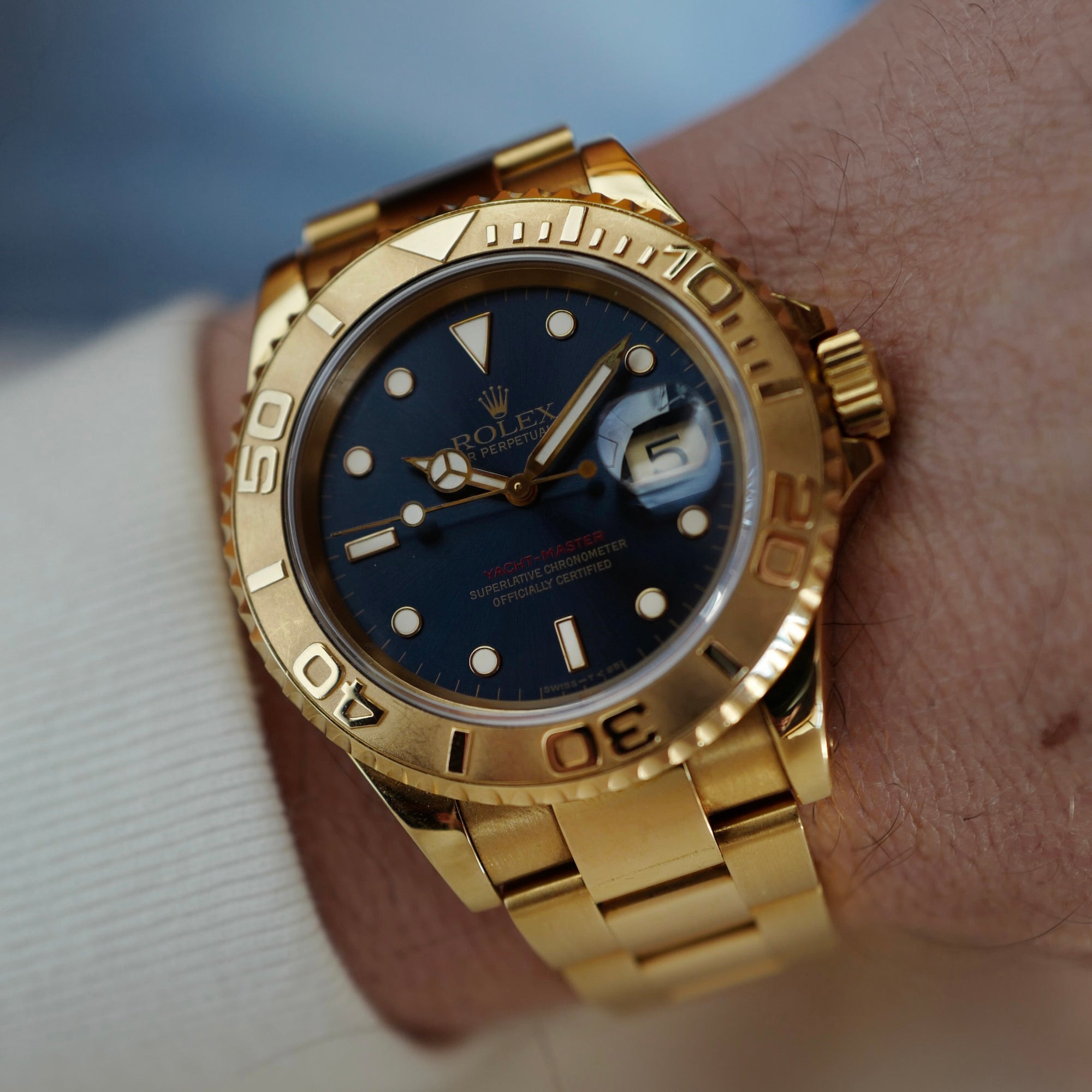 Rolex - Rolex Yellow Gold Yachtmaster Ref. 16628 with Blue Dial - The Keystone Watches