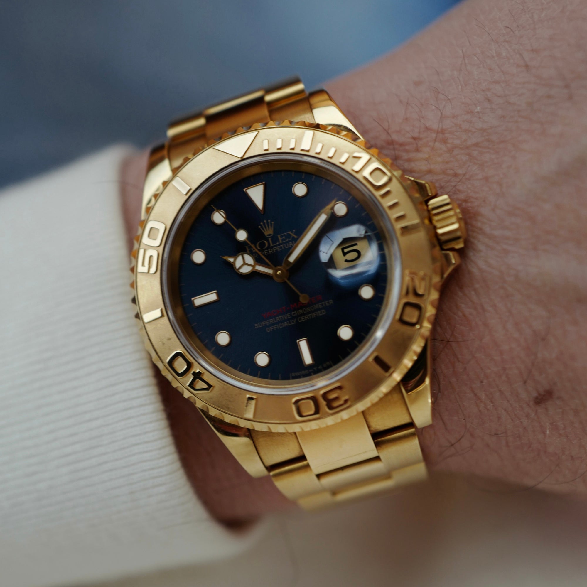 Rolex - Rolex Yellow Gold Yachtmaster Ref. 16628 with Blue Dial - The Keystone Watches