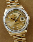 Rolex - Rolex Yellow Gold Day-Date Ref. 218398R with Baguette Diamonds (New Arrivals) - The Keystone Watches