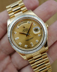 Rolex - Rolex Yellow Gold Day-Date Ref. 218398R with Baguette Diamonds (New Arrivals) - The Keystone Watches