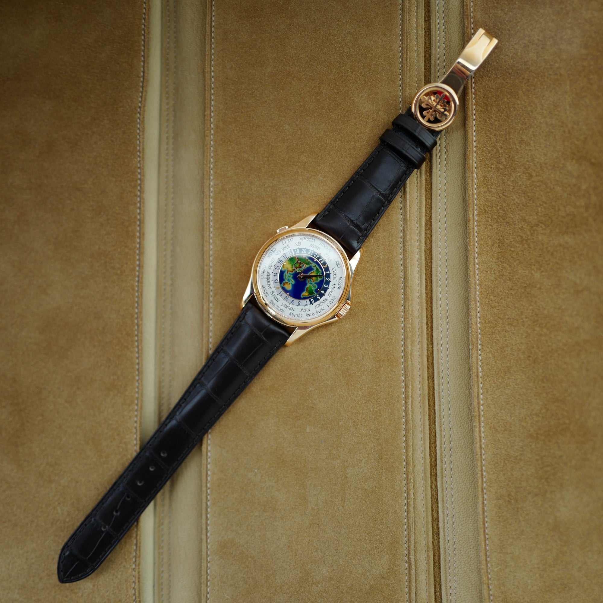 Patek Philippe - Patek Philippe Rose Gold World Time Cloisonne Watch Ref. 5131 (New Arrival) - The Keystone Watches