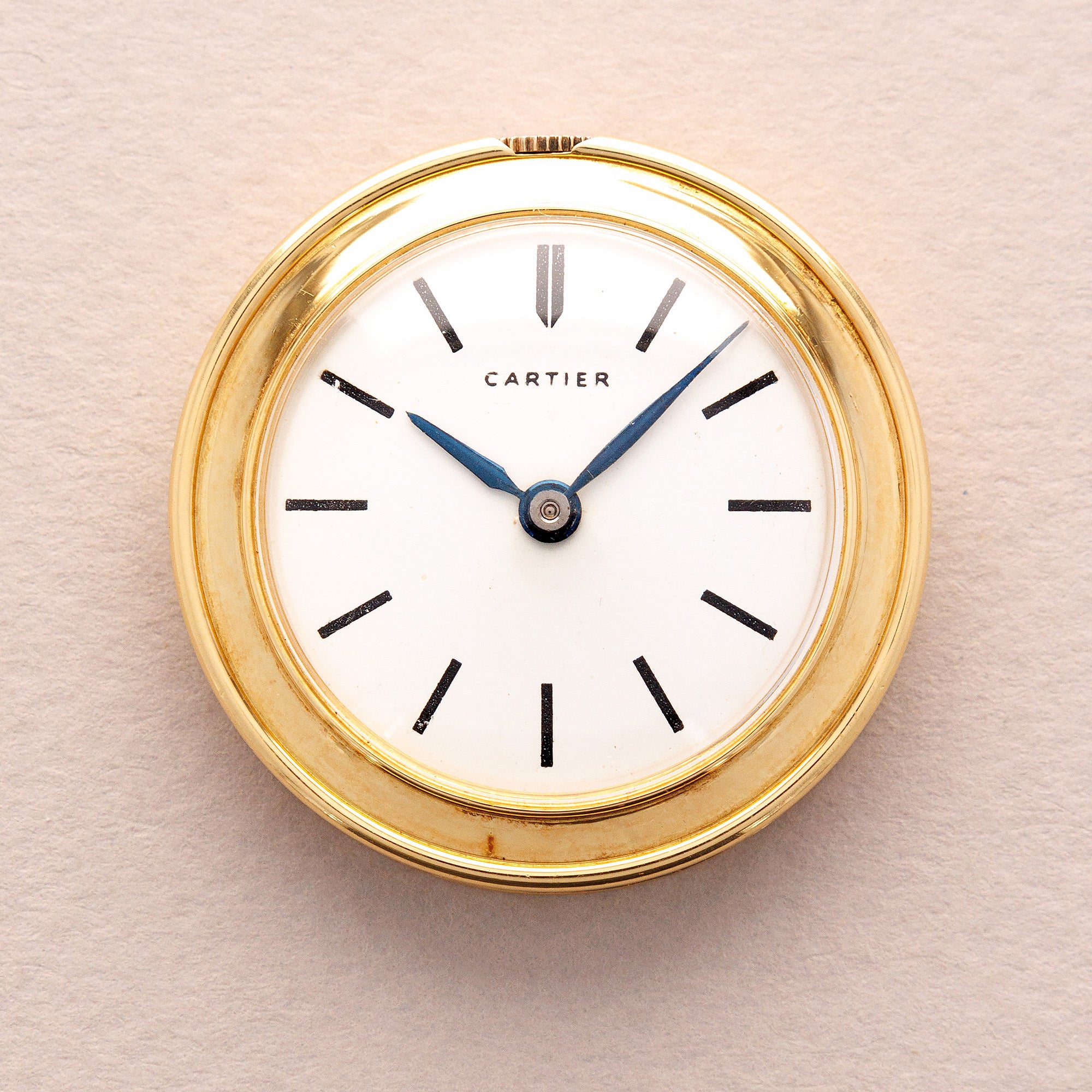 Cartier - Cartier Yellow Gold London Travel Clock in Original Box, 1960 (Objet) - The Keystone Watches