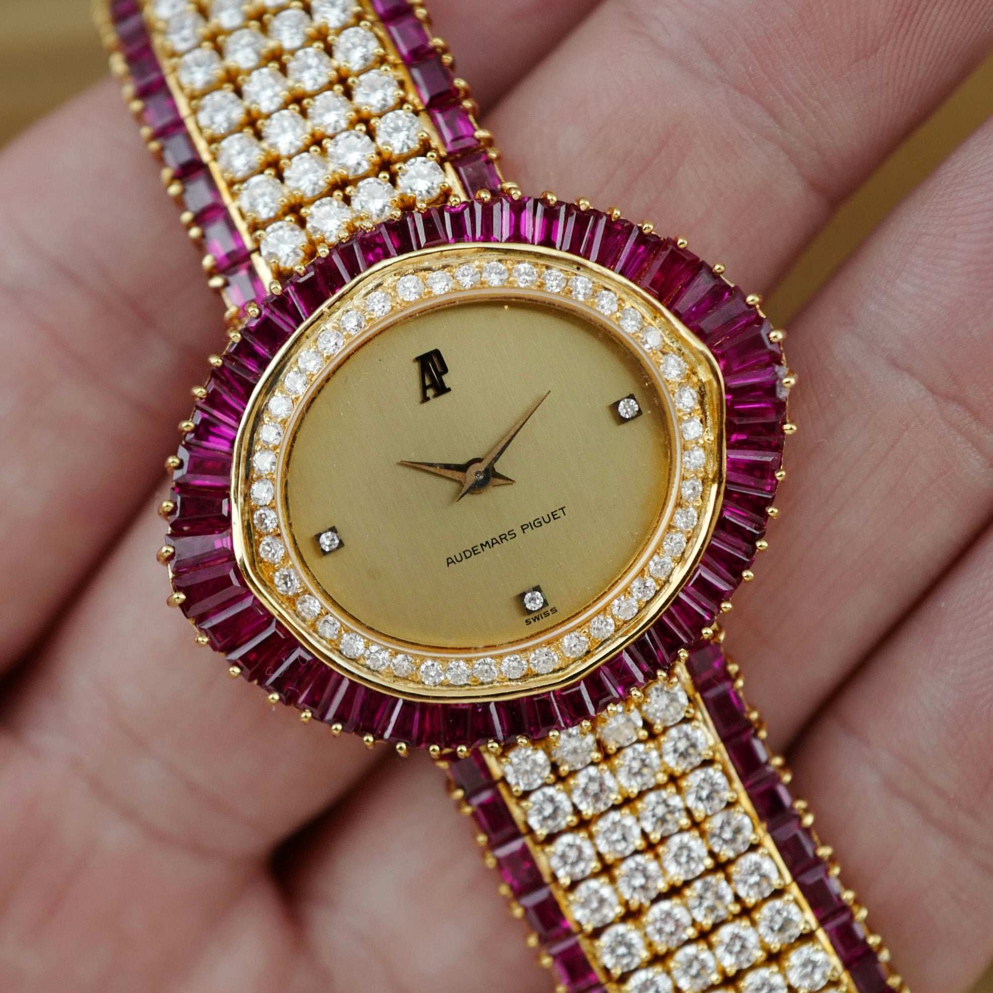 Audemars Piguet - Audemars Piguet Yellow Gold Ruby & Diamond Watch - The Keystone Watches