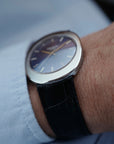 Patek Philippe Steel Backwind Ellipse Watch Ref. 3580 with Blue Dial