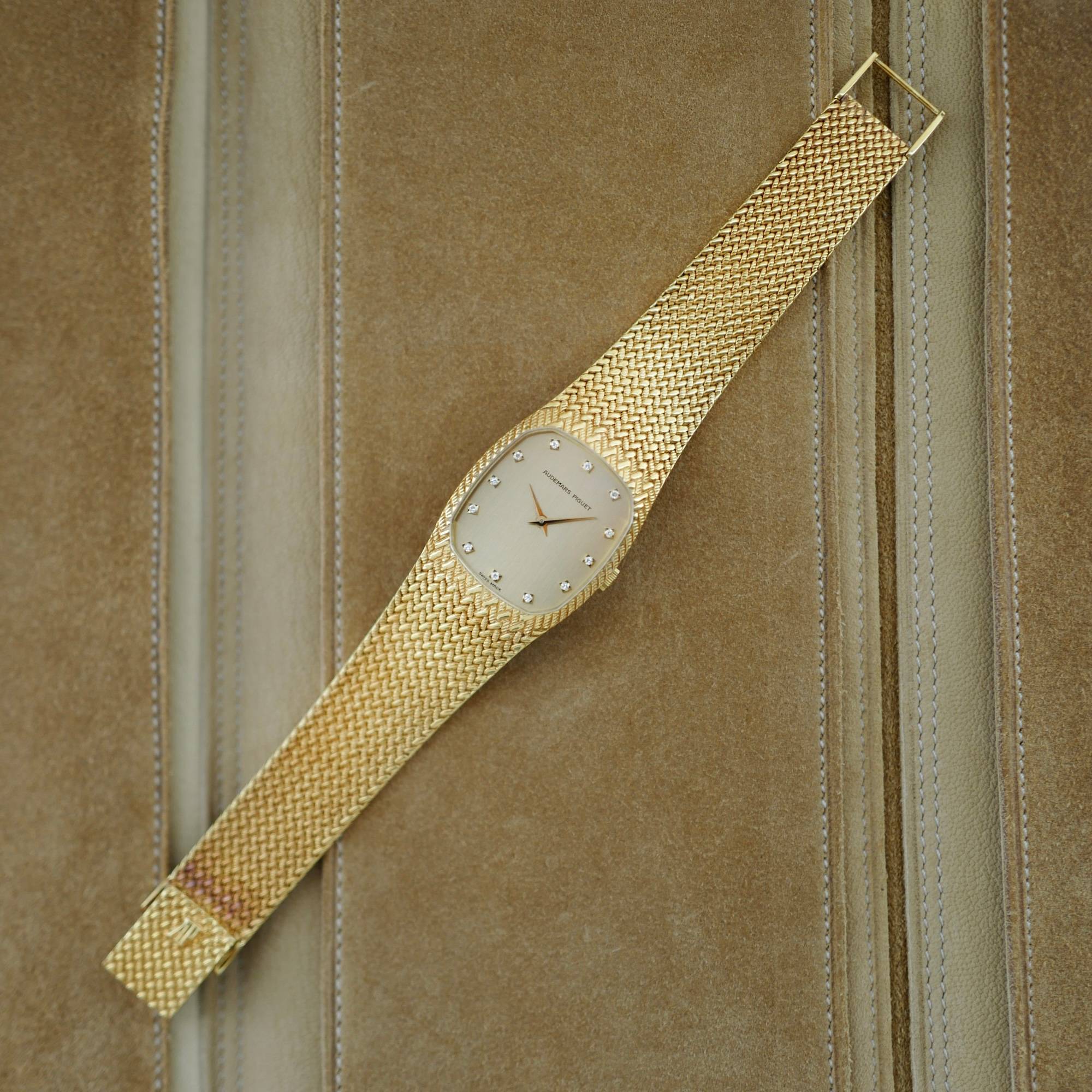 Audemars Piguet - Audemars Piguet Yellow Gold Bracelet Watch with Diamond Markers - The Keystone Watches