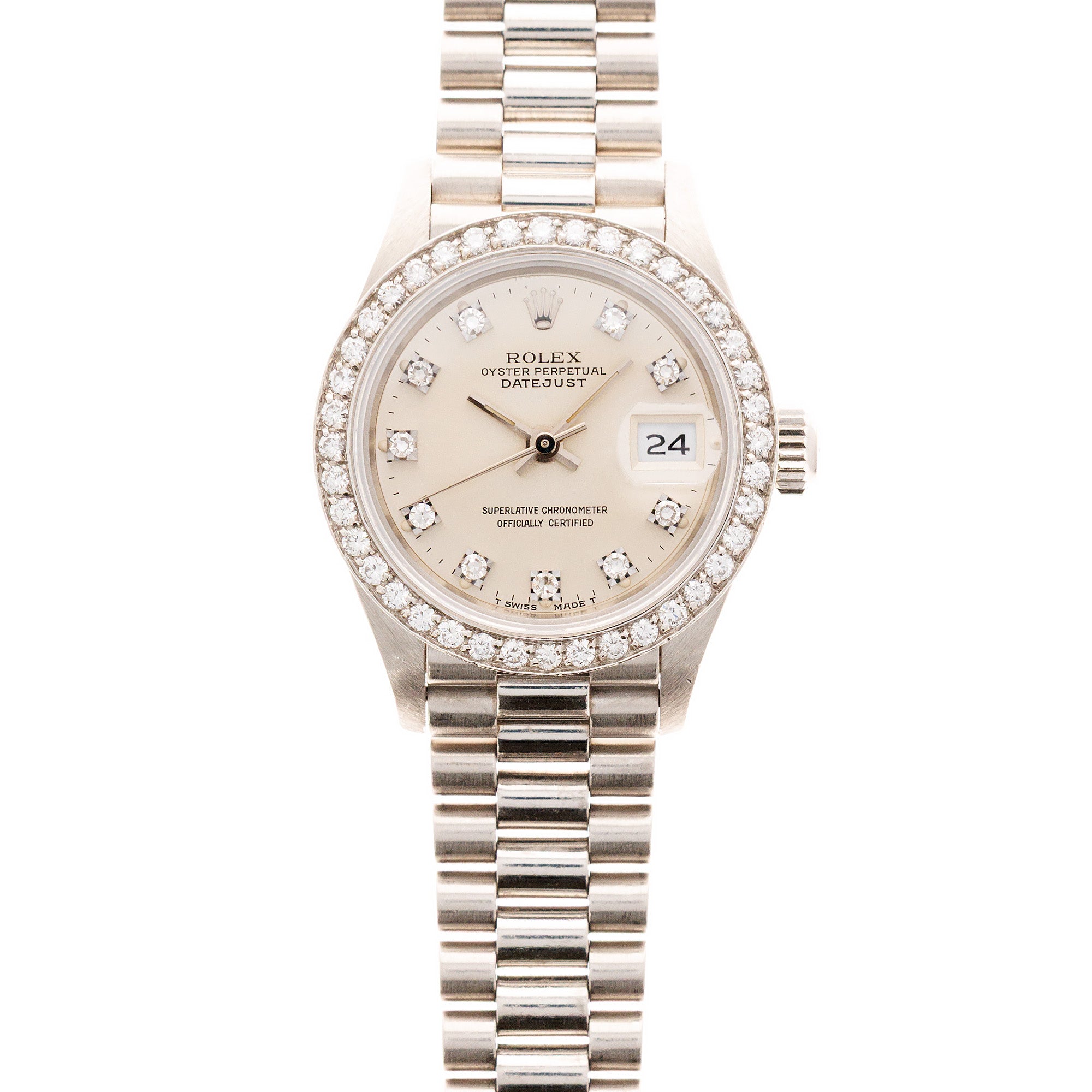 Rolex Platinum Ladies Datejust Diamond Ref. 69136