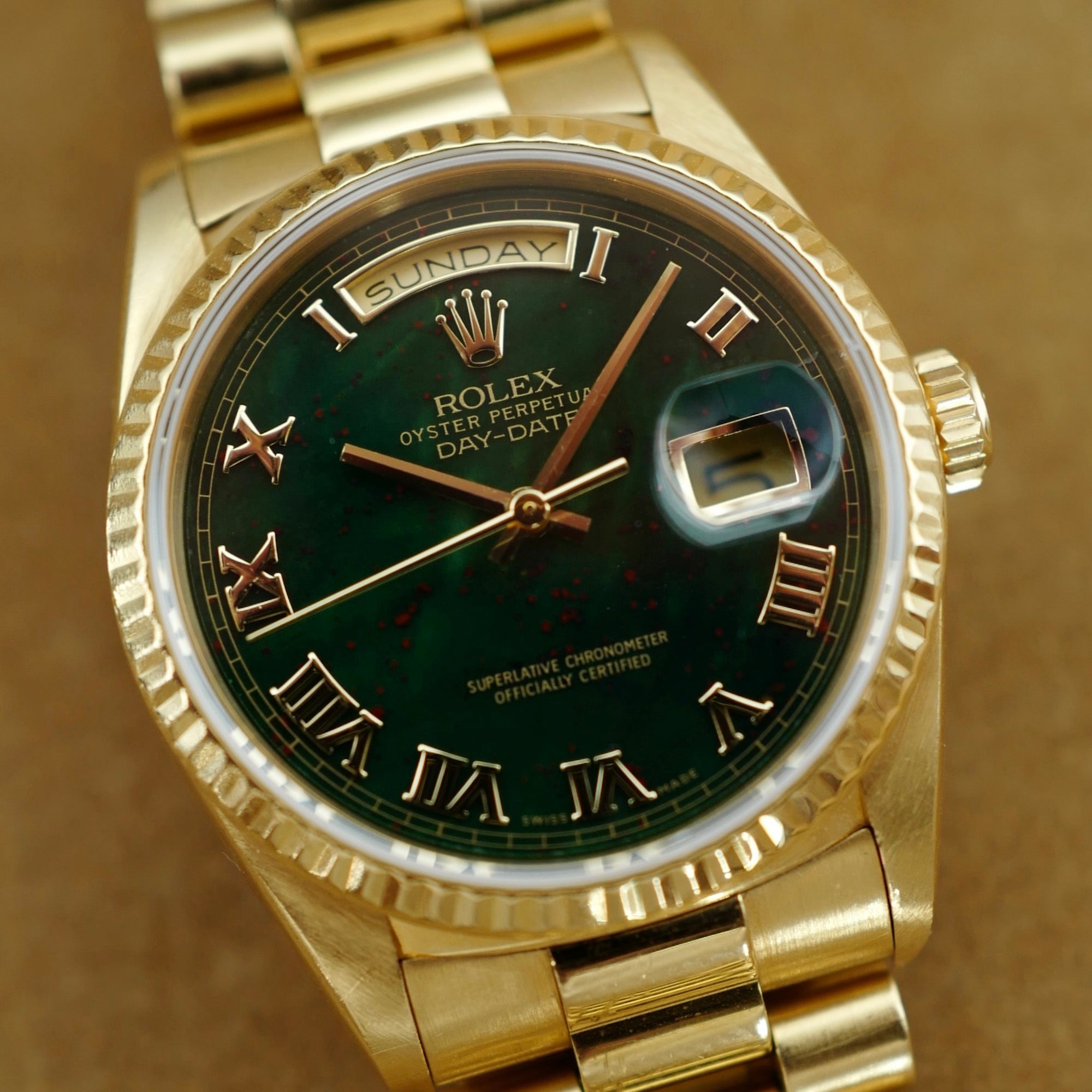 Rolex - Rolex Yellow Gold Day-Date Ref. 18238 with Bloodstone Dial - The Keystone Watches