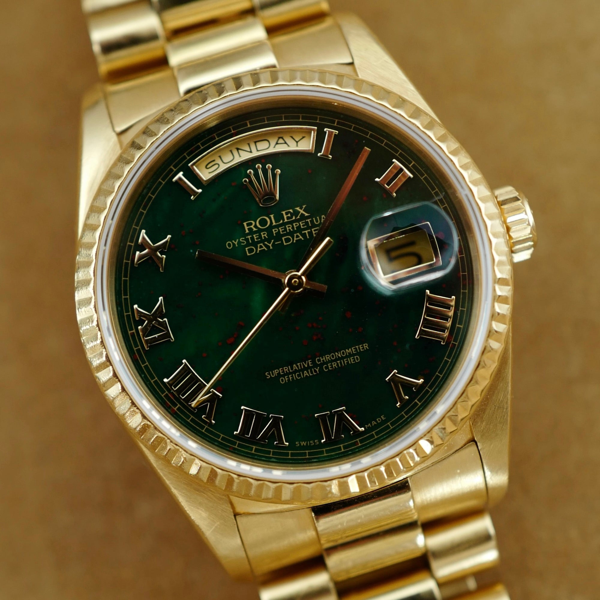 Rolex - Rolex Yellow Gold Day-Date Ref. 18238 with Bloodstone Dial - The Keystone Watches