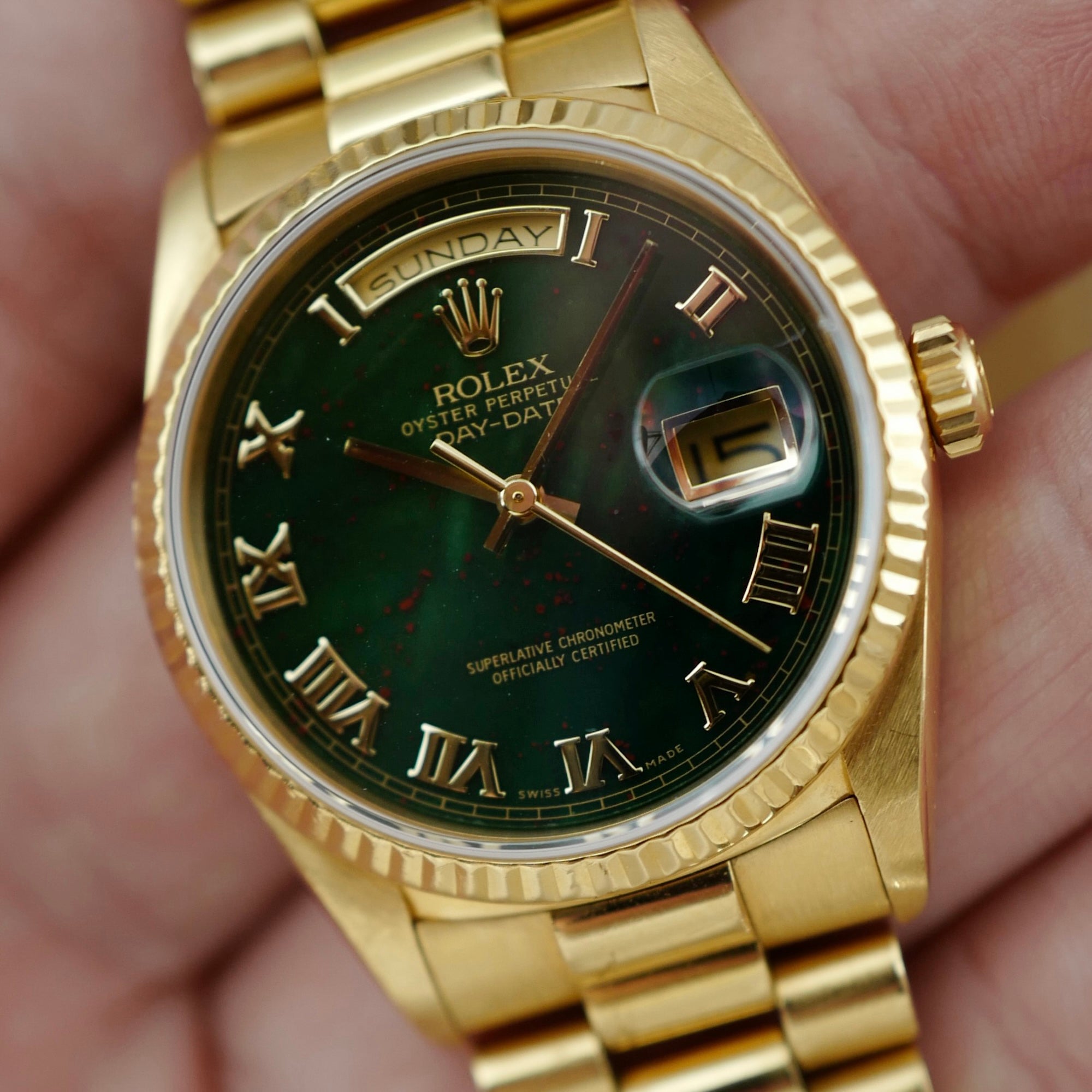 Rolex - Rolex Yellow Gold Day-Date Ref. 18238 with Bloodstone Dial (New Arrivals) - The Keystone Watches