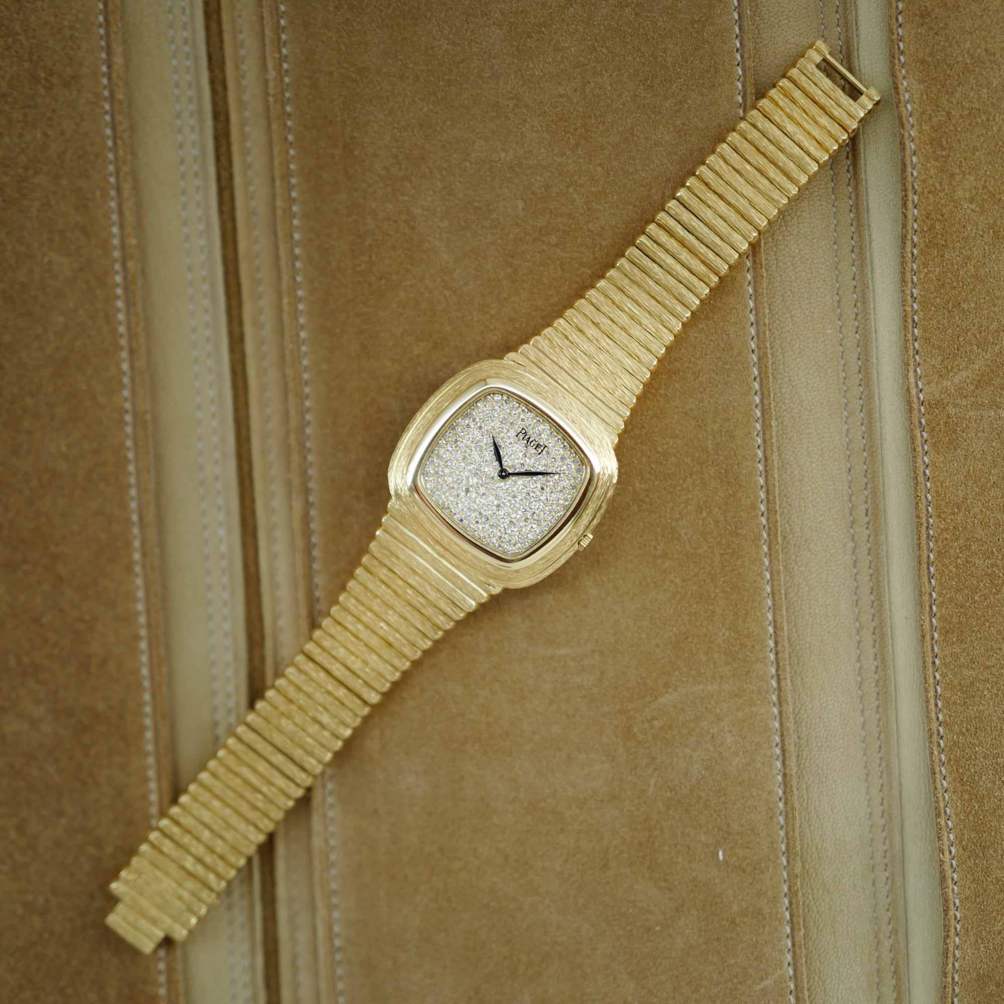 Piaget - Piaget Yellow Gold Pave TV Shaped Warhol Case Ref. 95121 (New Arrival) - The Keystone Watches