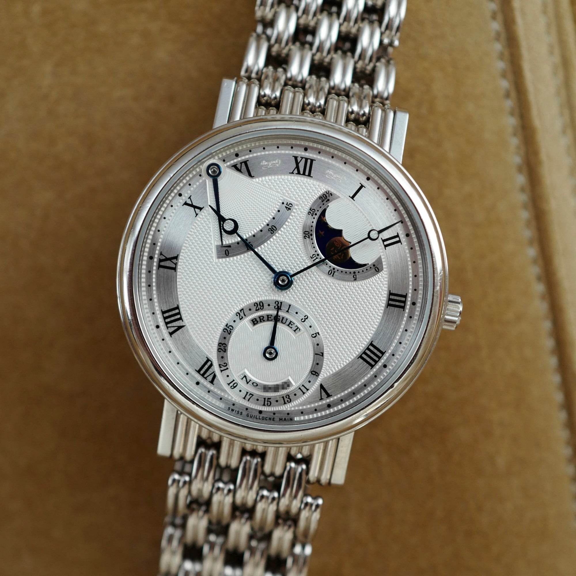 Breguet - Breguet White Gold Power Reserve Moonphase Classique Ref. 3130 on Bracelet (New Arrival) - The Keystone Watches