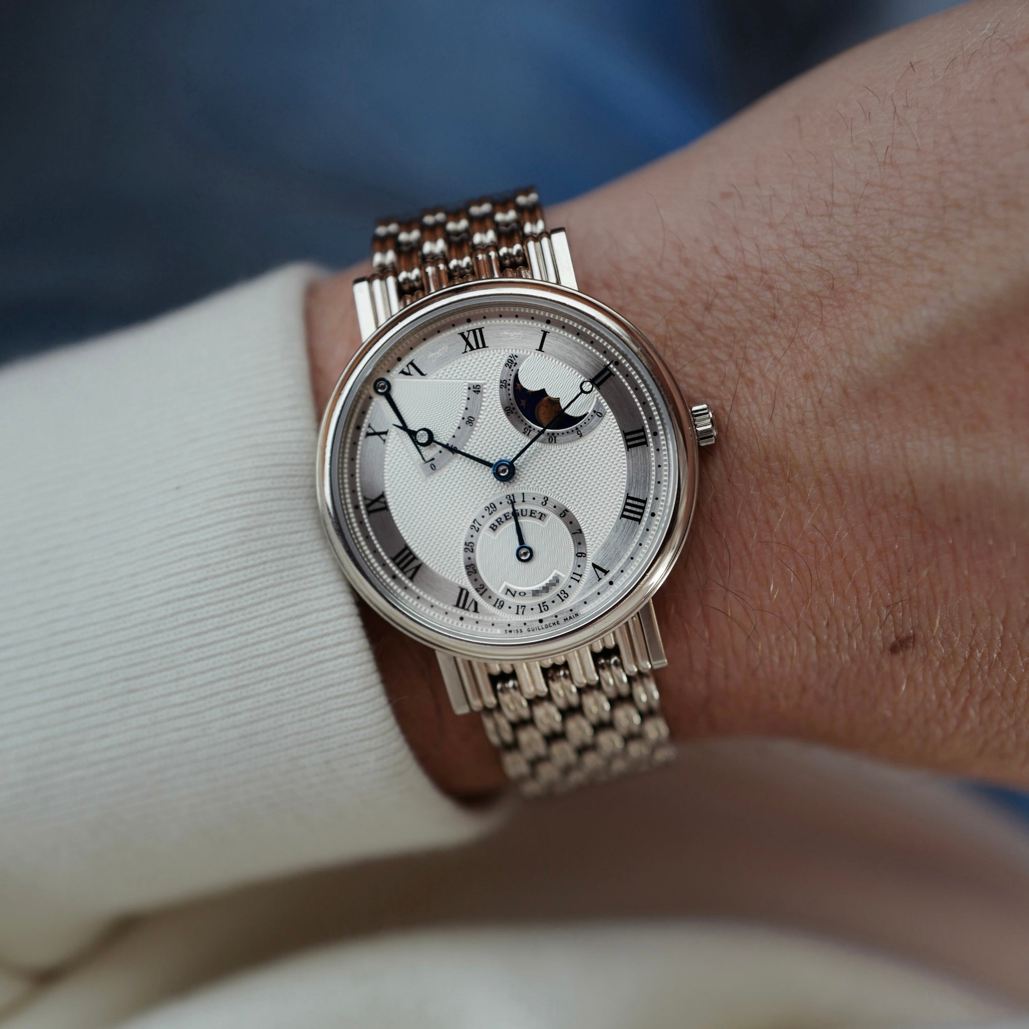 Breguet - Breguet White Gold Power Reserve Moonphase Classique Ref. 3130 on Bracelet (New Arrival) - The Keystone Watches