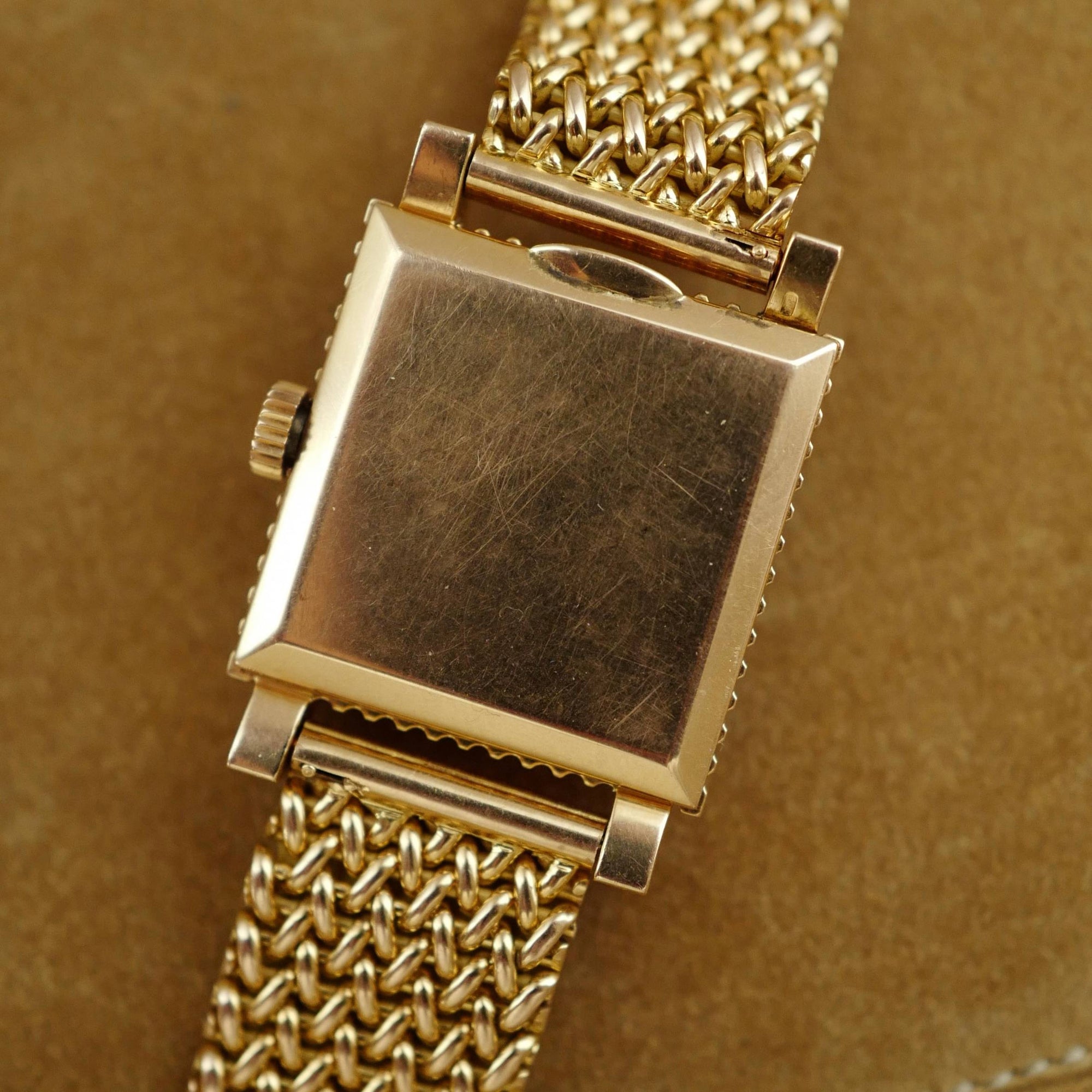 Patek Philippe Rose Gold Square Watch Ref. 2472 with Ribbed Fluted Case and Bracelet