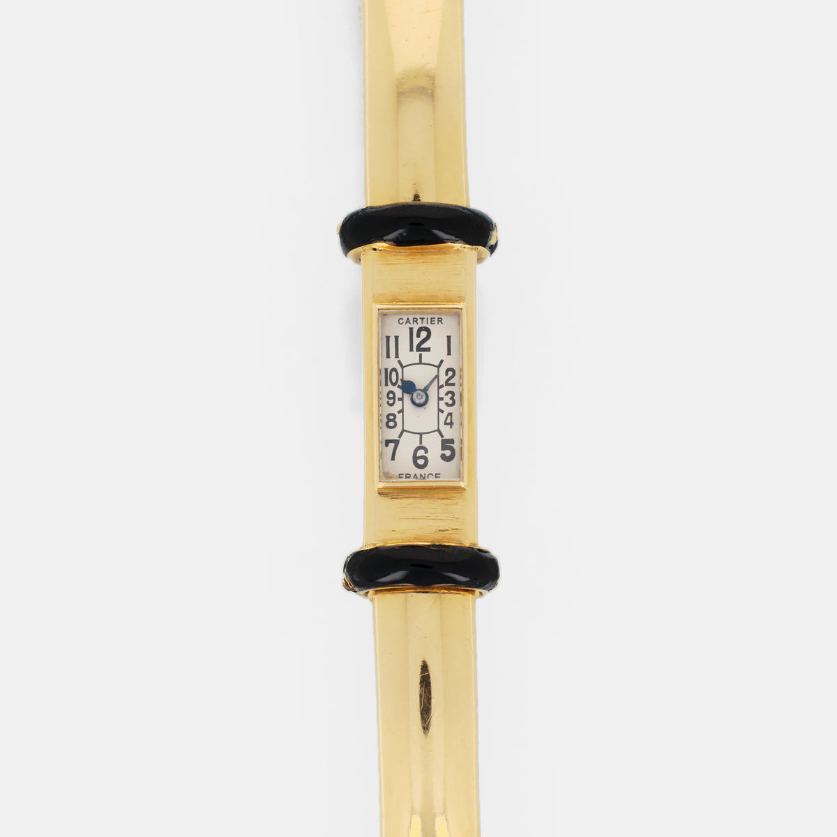 Cartier Yellow Gold London Enamel Watch, Circa 1936