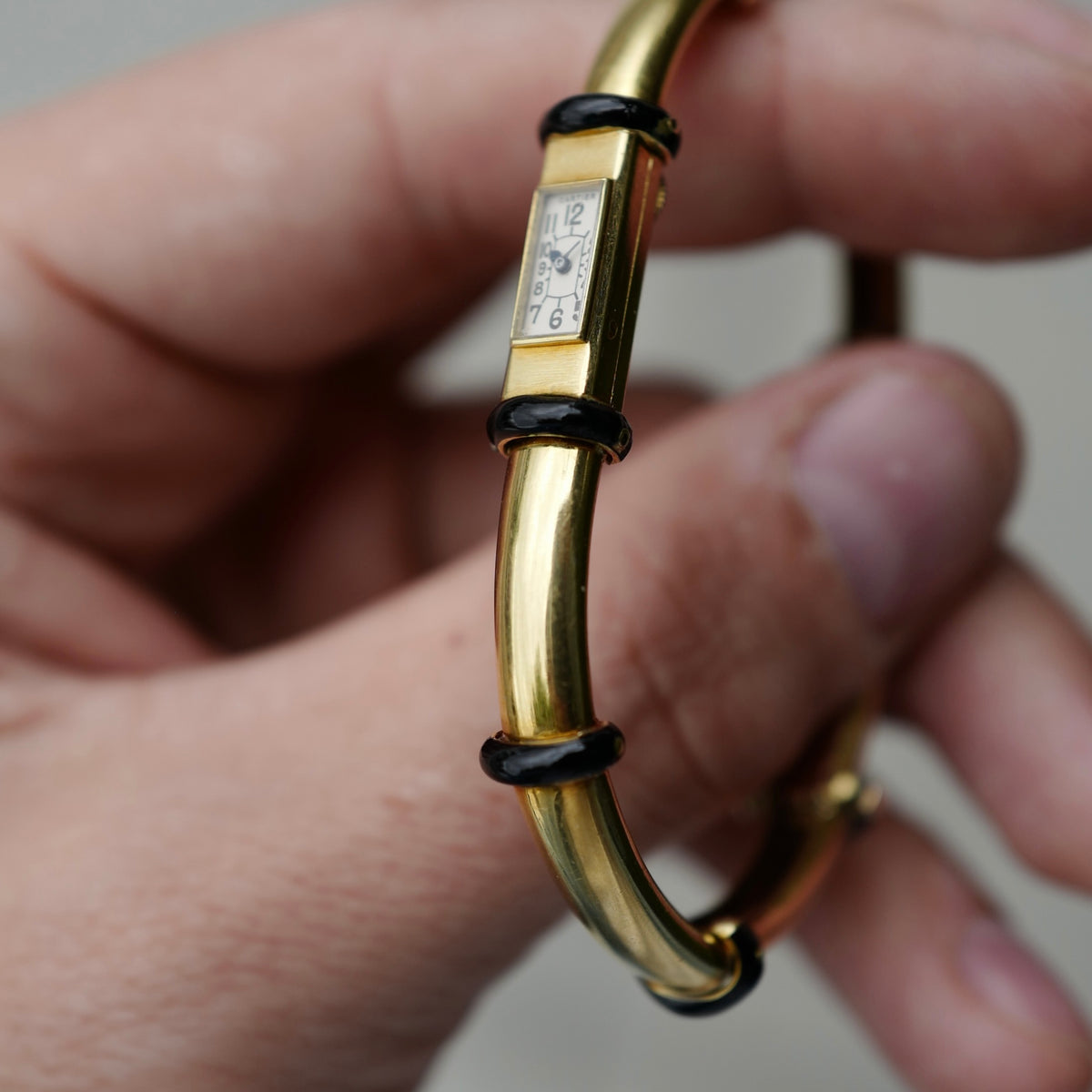 Cartier Yellow Gold London Enamel Watch, Circa 1936