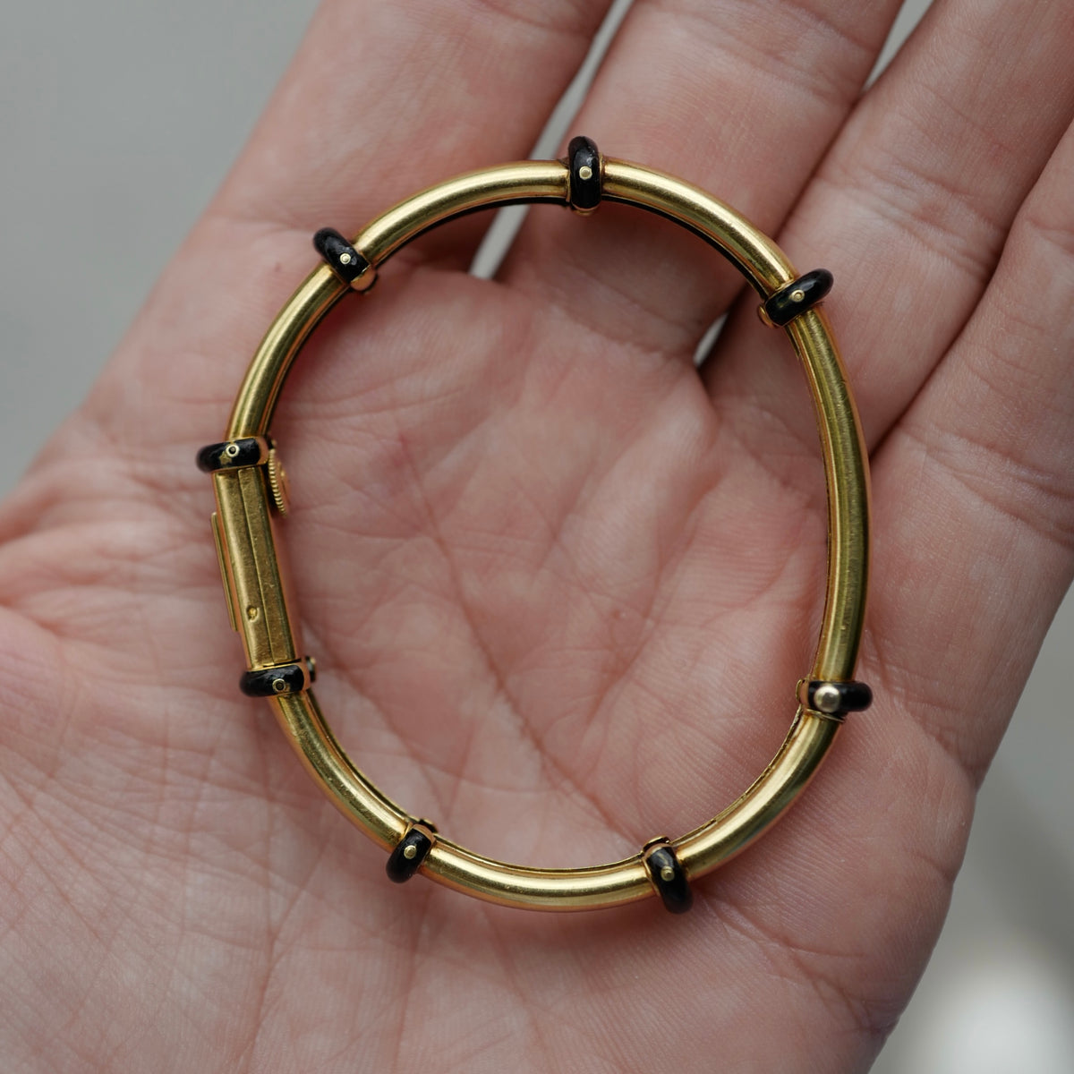 Cartier Yellow Gold London Enamel Watch, Circa 1936