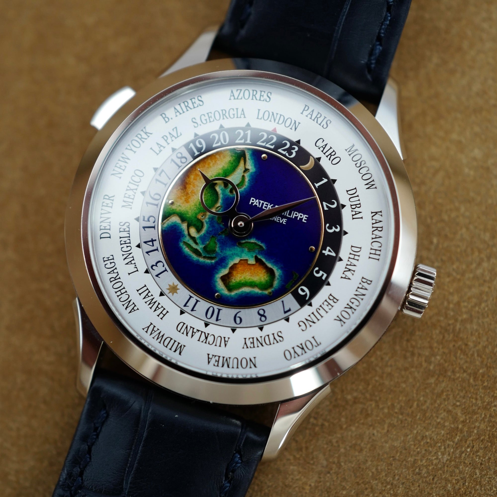 Patek Philippe - Patek Philippe White Gold World Time Enamel Watch Ref. 5231 (New Arrival) - The Keystone Watches