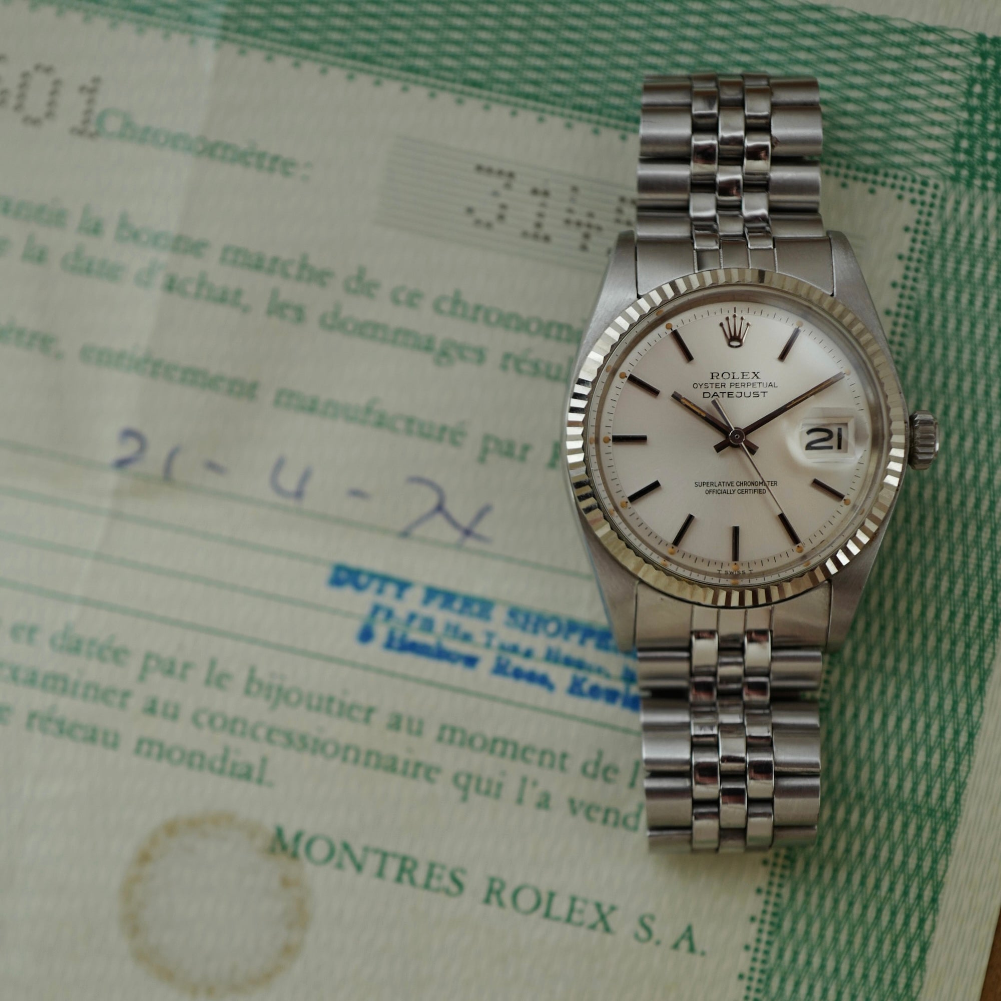 Rolex Steel Datejust Ref. 1601 in Like-New Condition with Original Warranty (New Arrival)