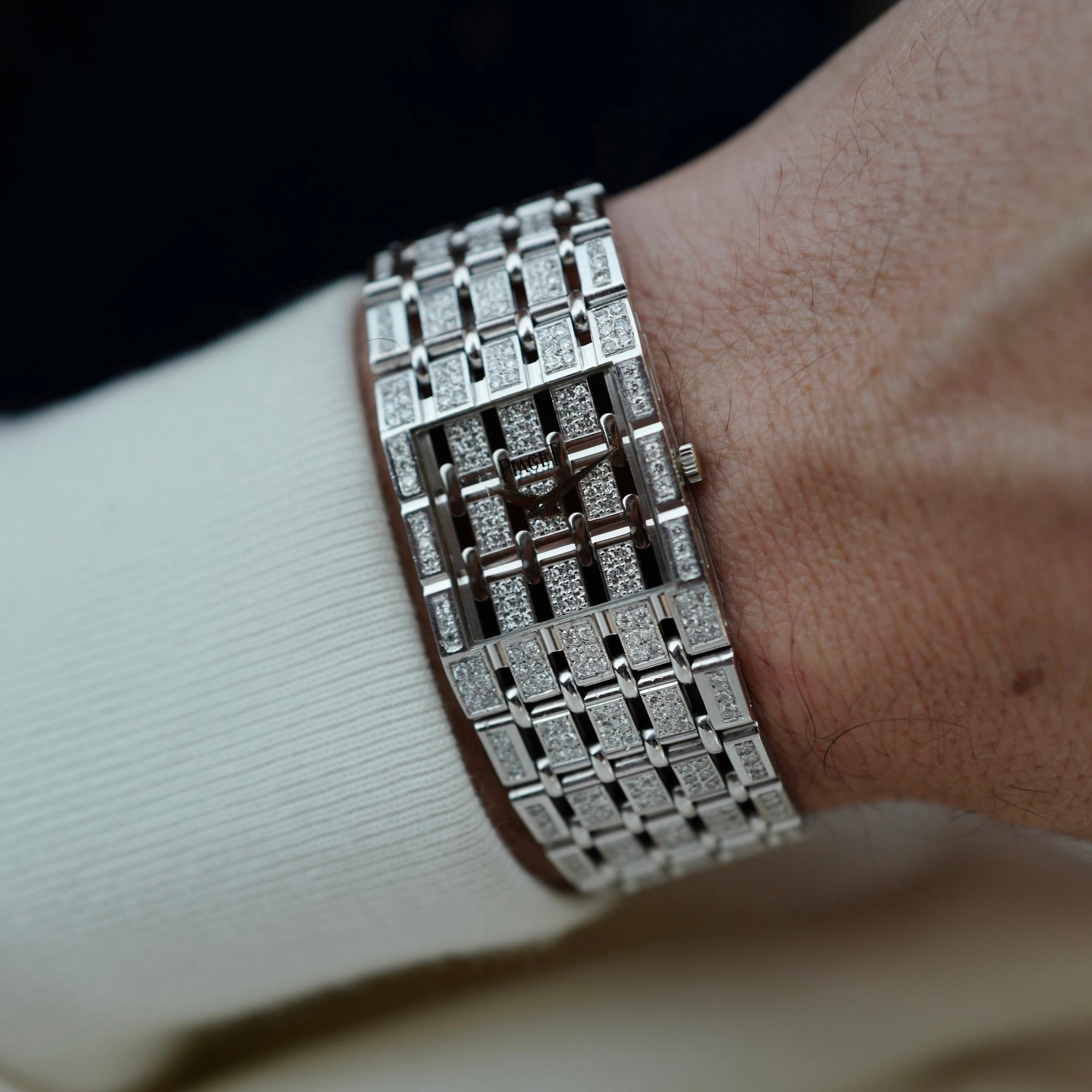 Piaget - Piaget White Gold Dancer Ref. 80131 with Factory Diamonds on Band - The Keystone Watches