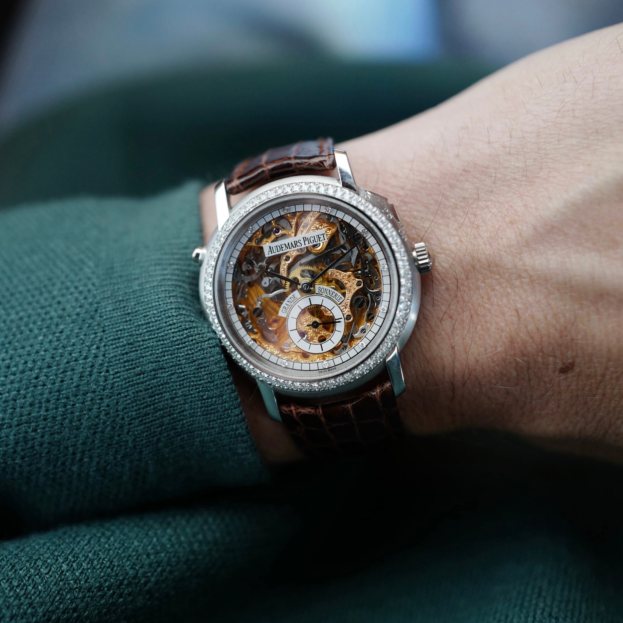 Audemars Piguet Platinum Grand Sonnerie Skeleton Watch with Diamonds, Possibly Unique