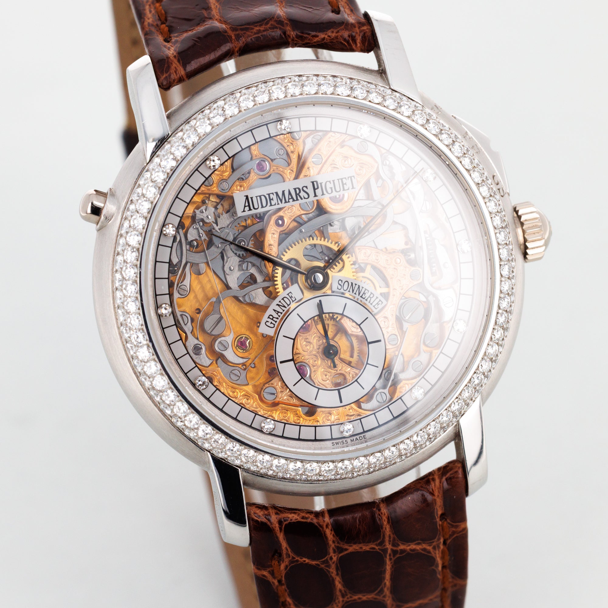 Audemars Piguet Platinum Grand Sonnerie Skeleton Watch with Diamonds, Possibly Unique