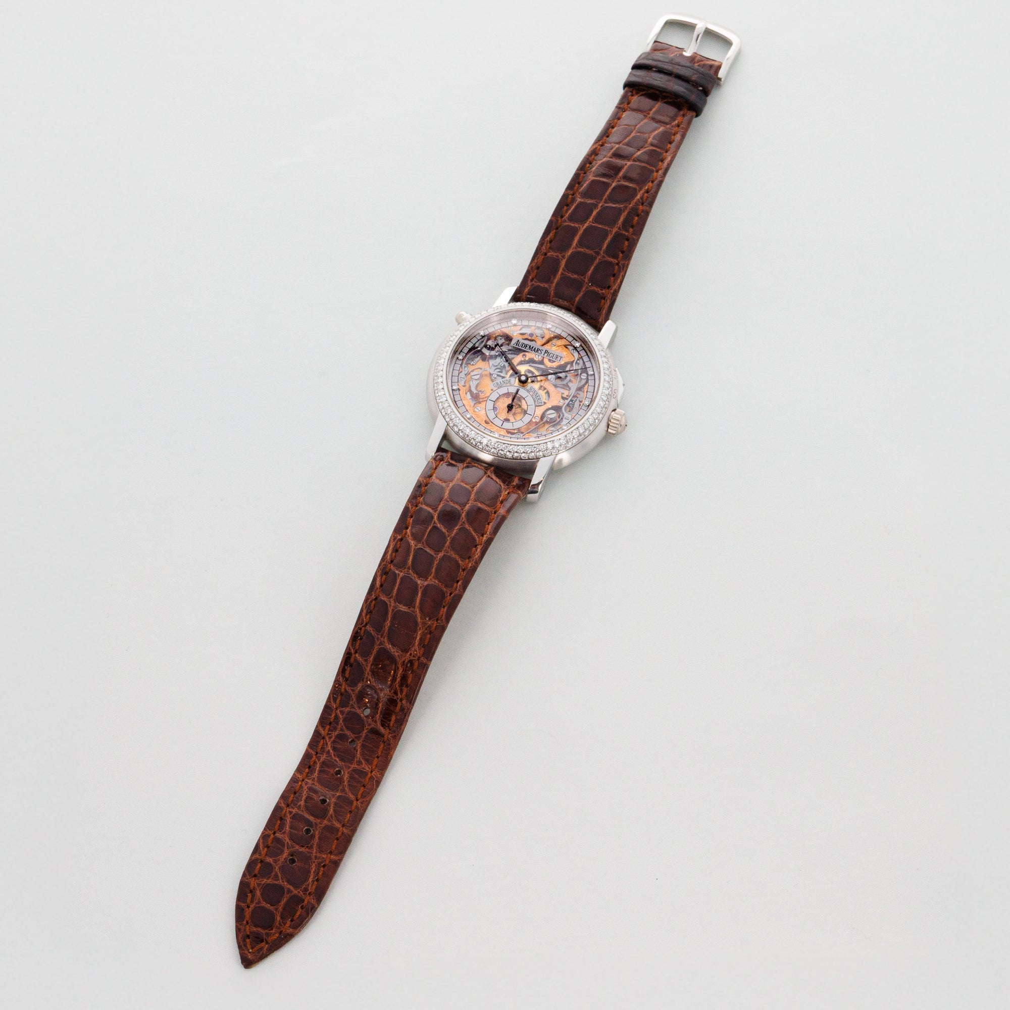 Audemars Piguet Platinum Grand Sonnerie Skeleton Watch with Diamonds, Possibly Unique