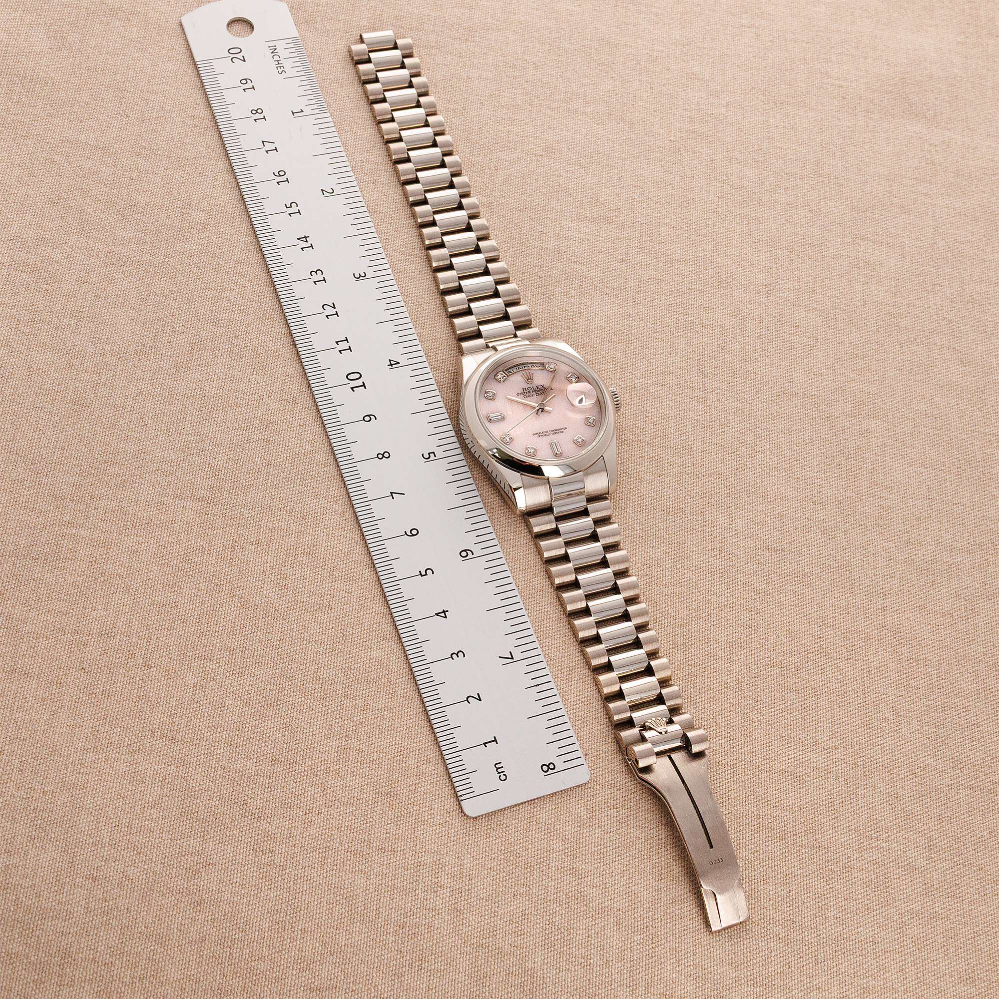 Rolex - Rolex White Gold Day-Date Ref. 118209 with Pink Mother of Pearl Dial - The Keystone Watches